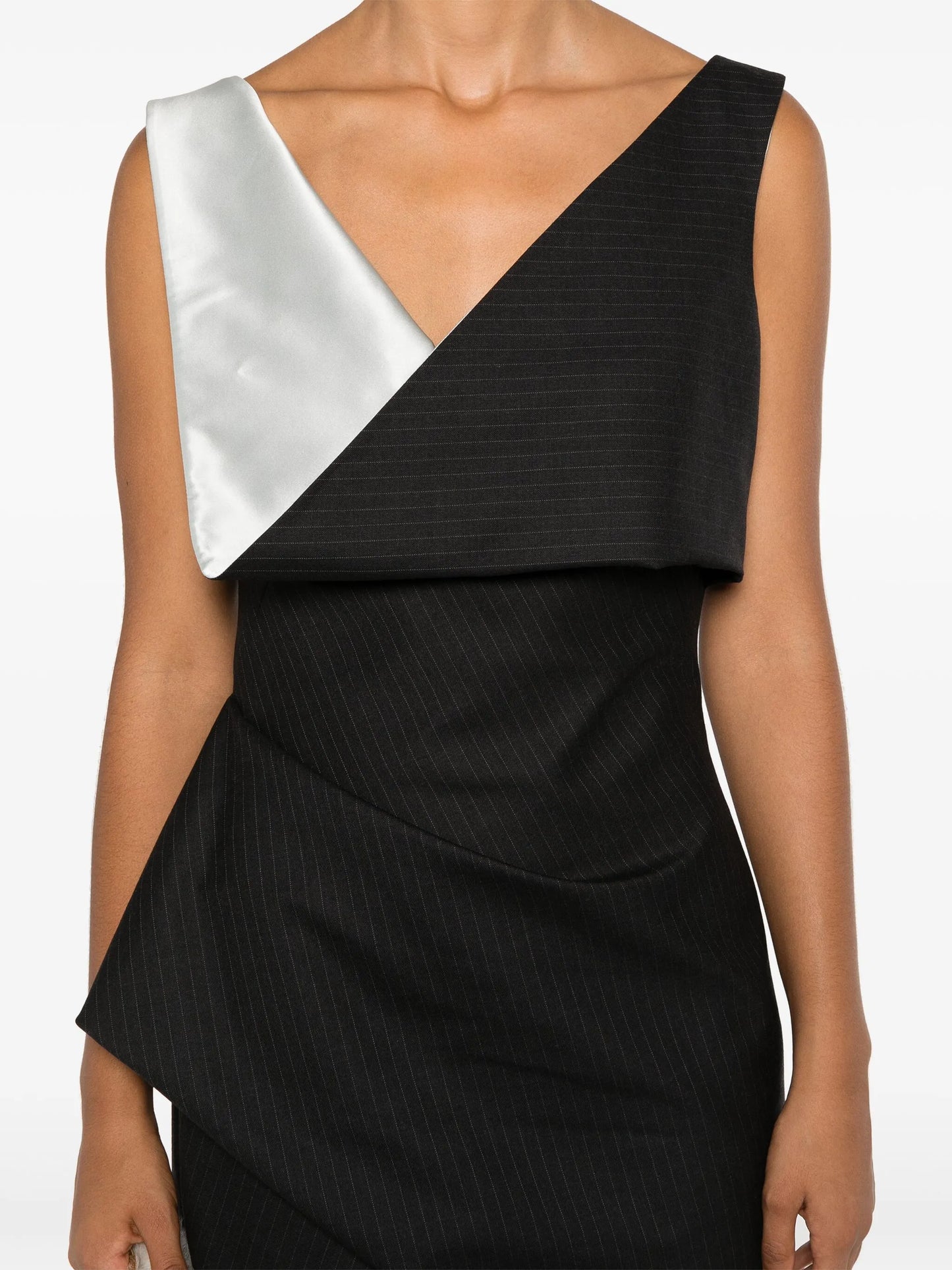 pinstripe midi dress