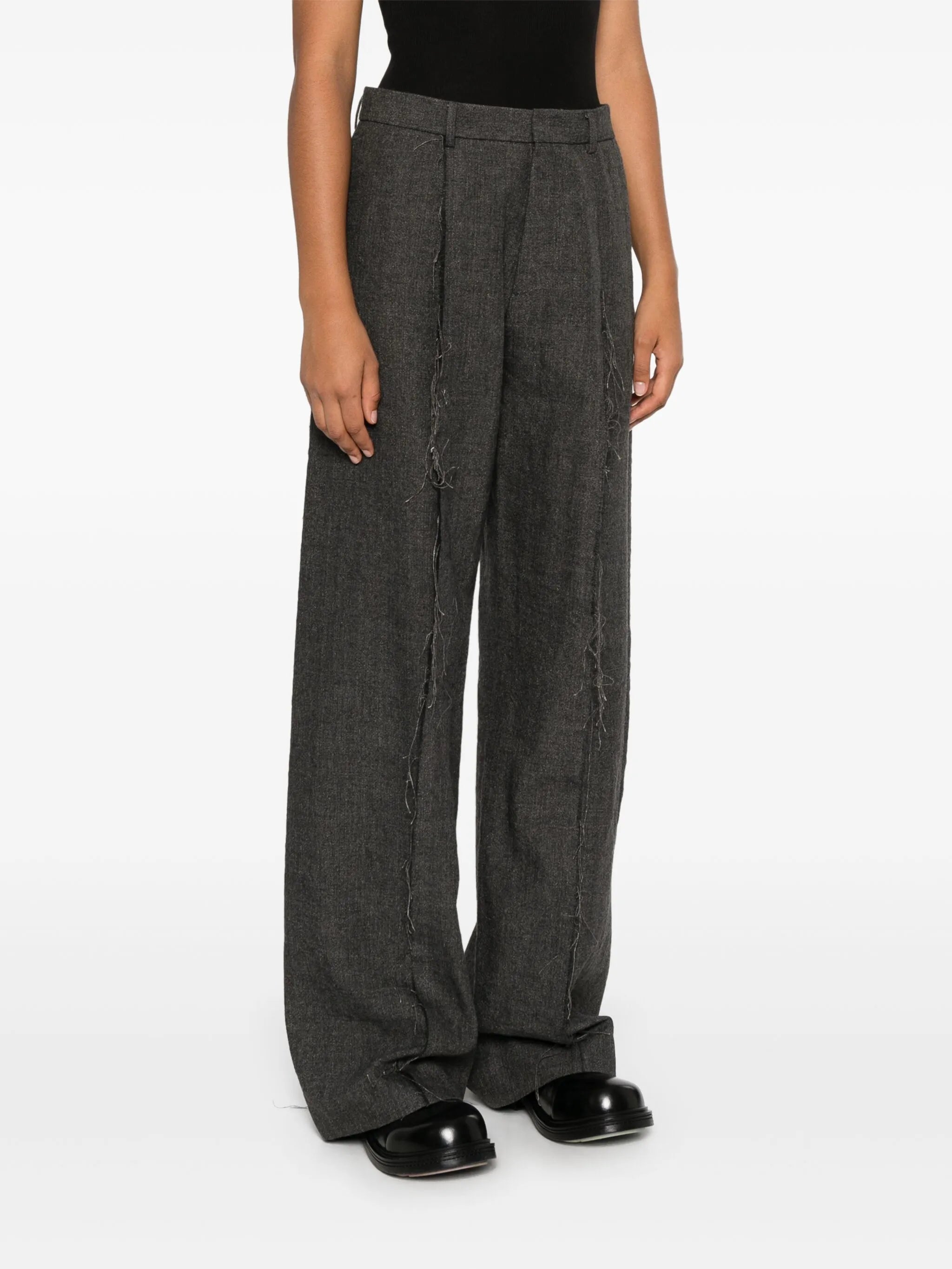 exposed seams trousers