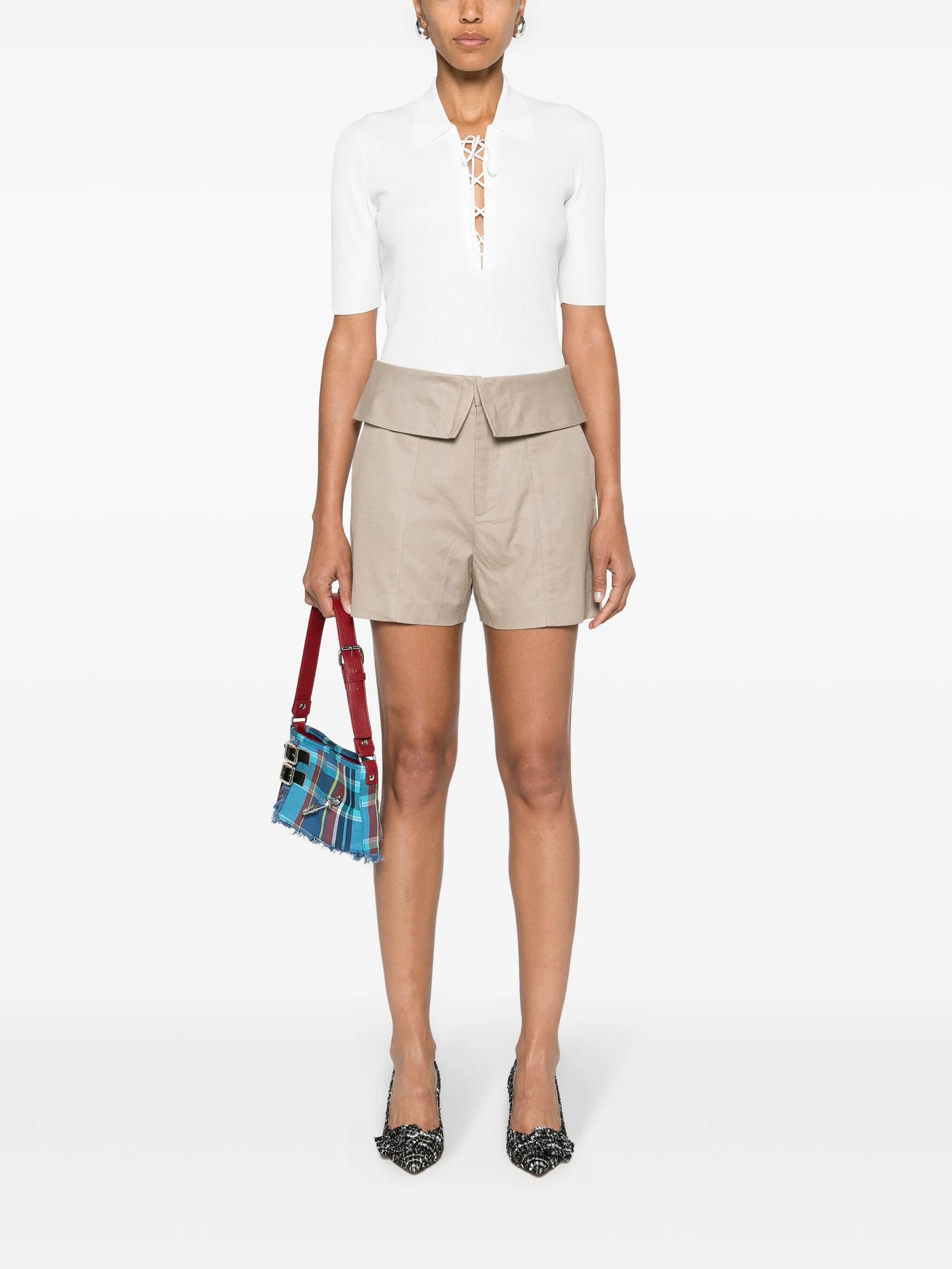folded-waist shorts