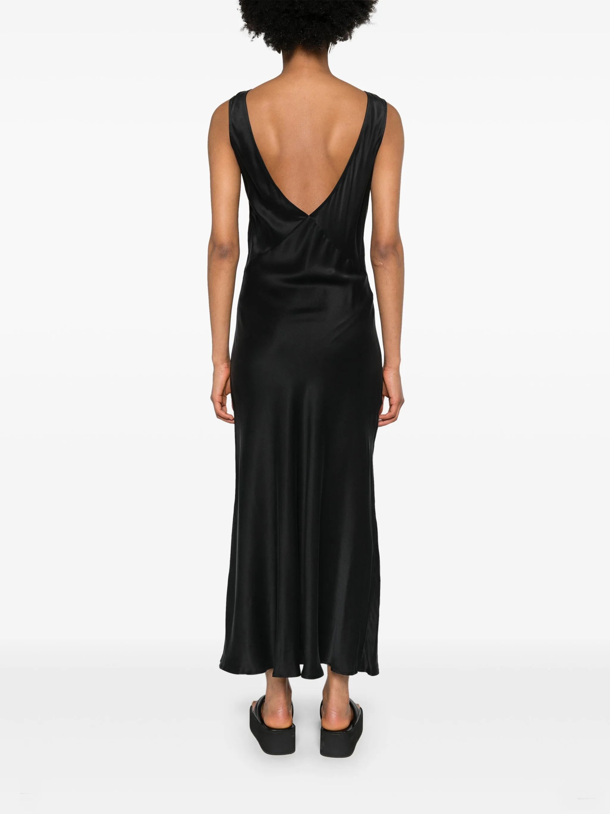 Bordeaux silk maxi dress
