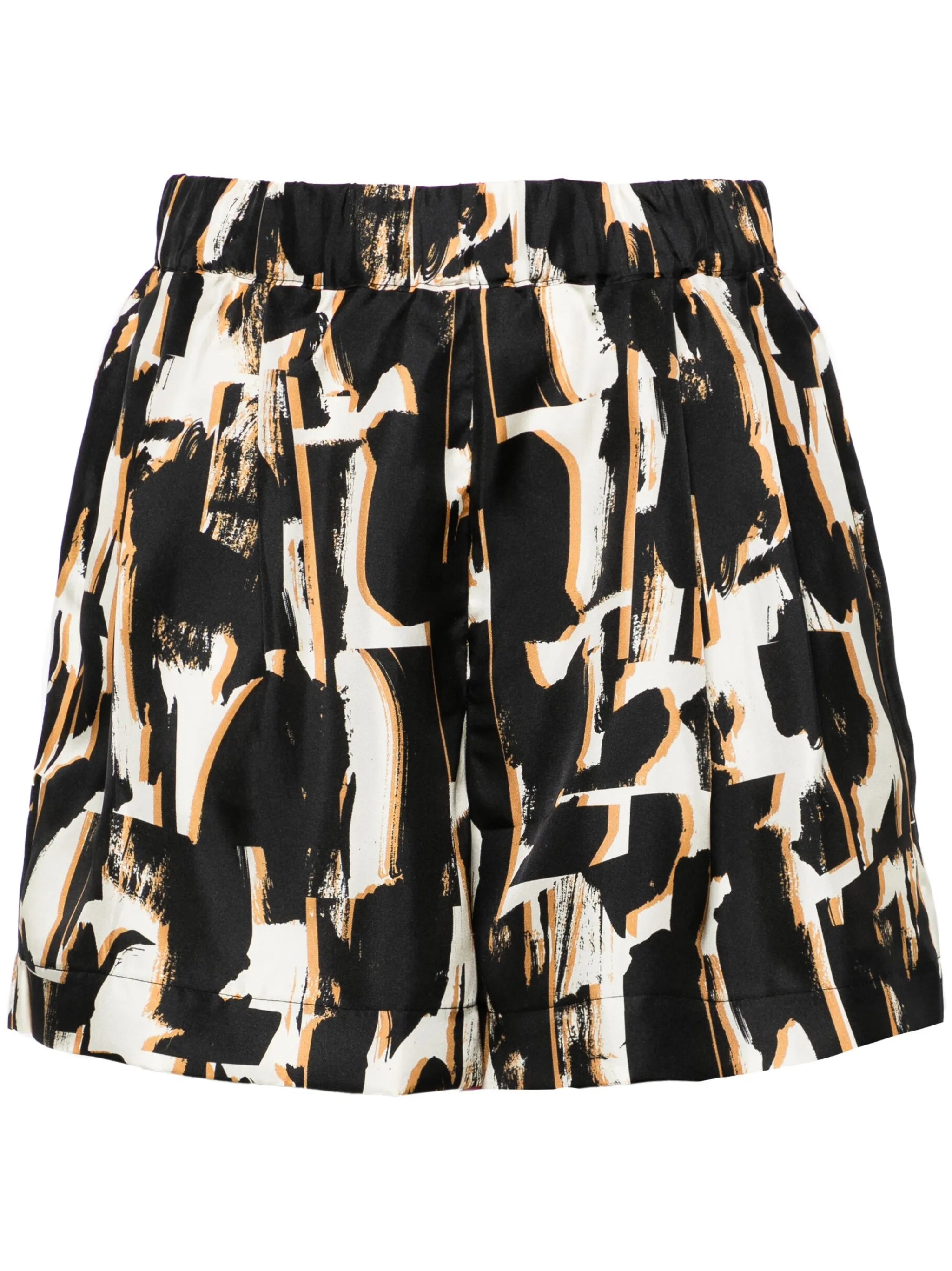 Zurich abstract-print silk shorts