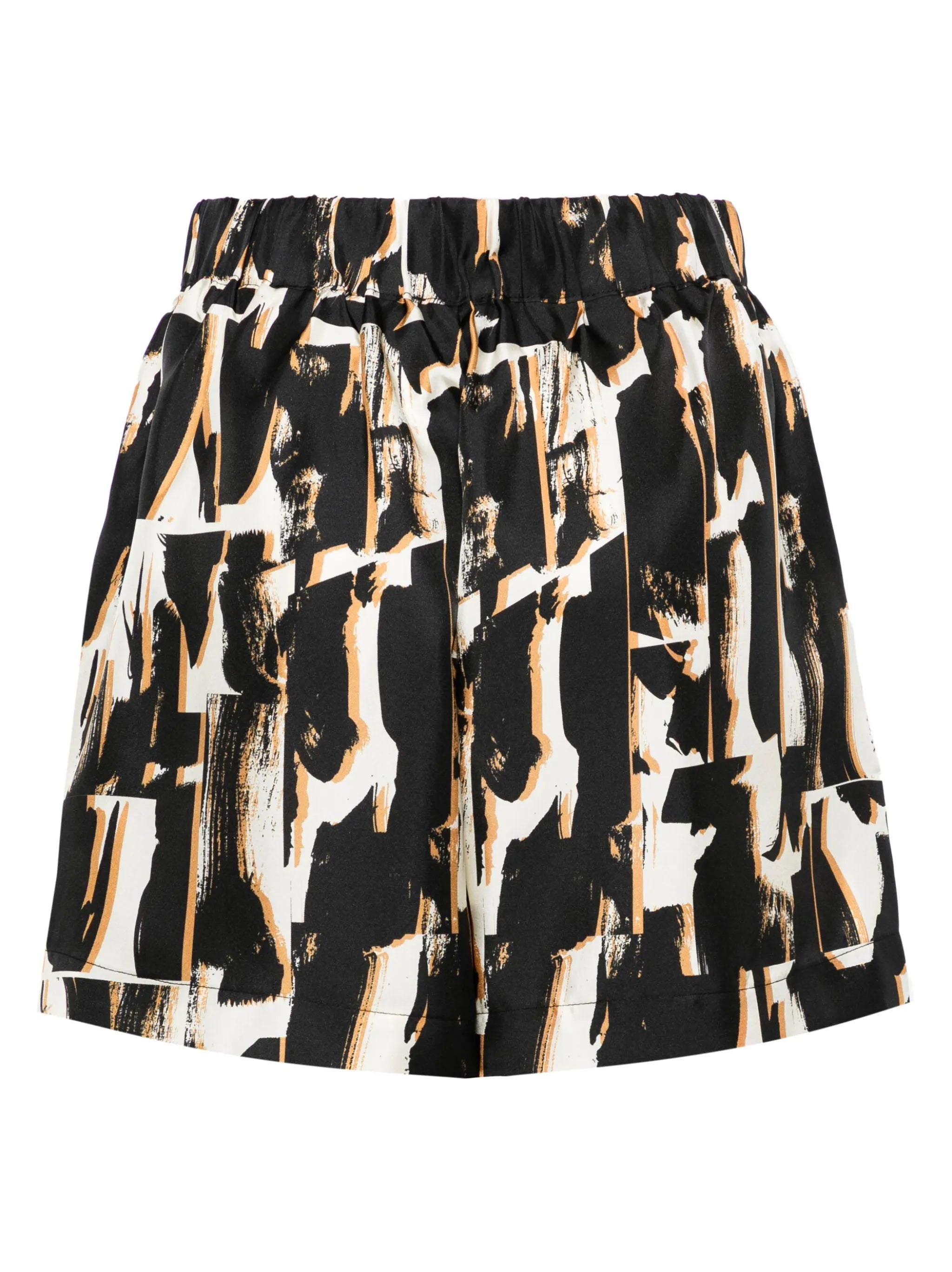 Zurich abstract-print silk shorts