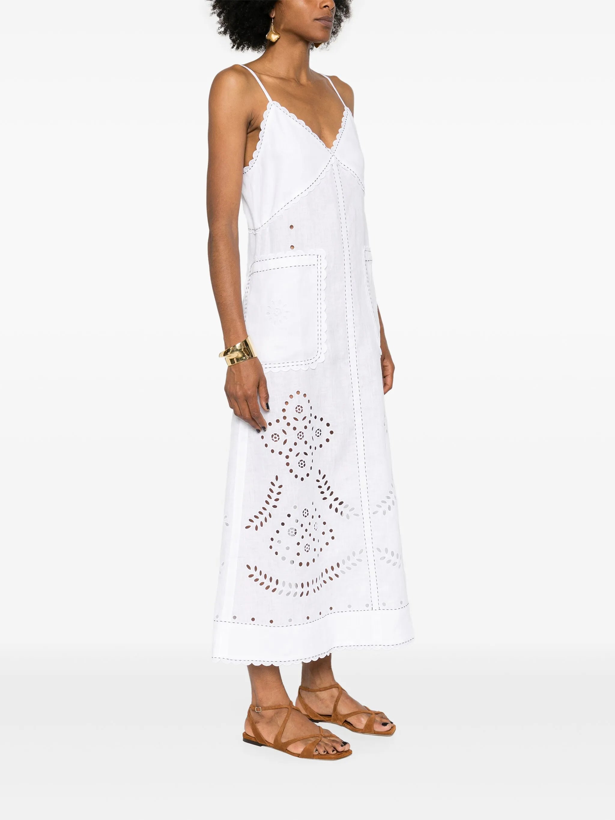 Luna linen midi dress