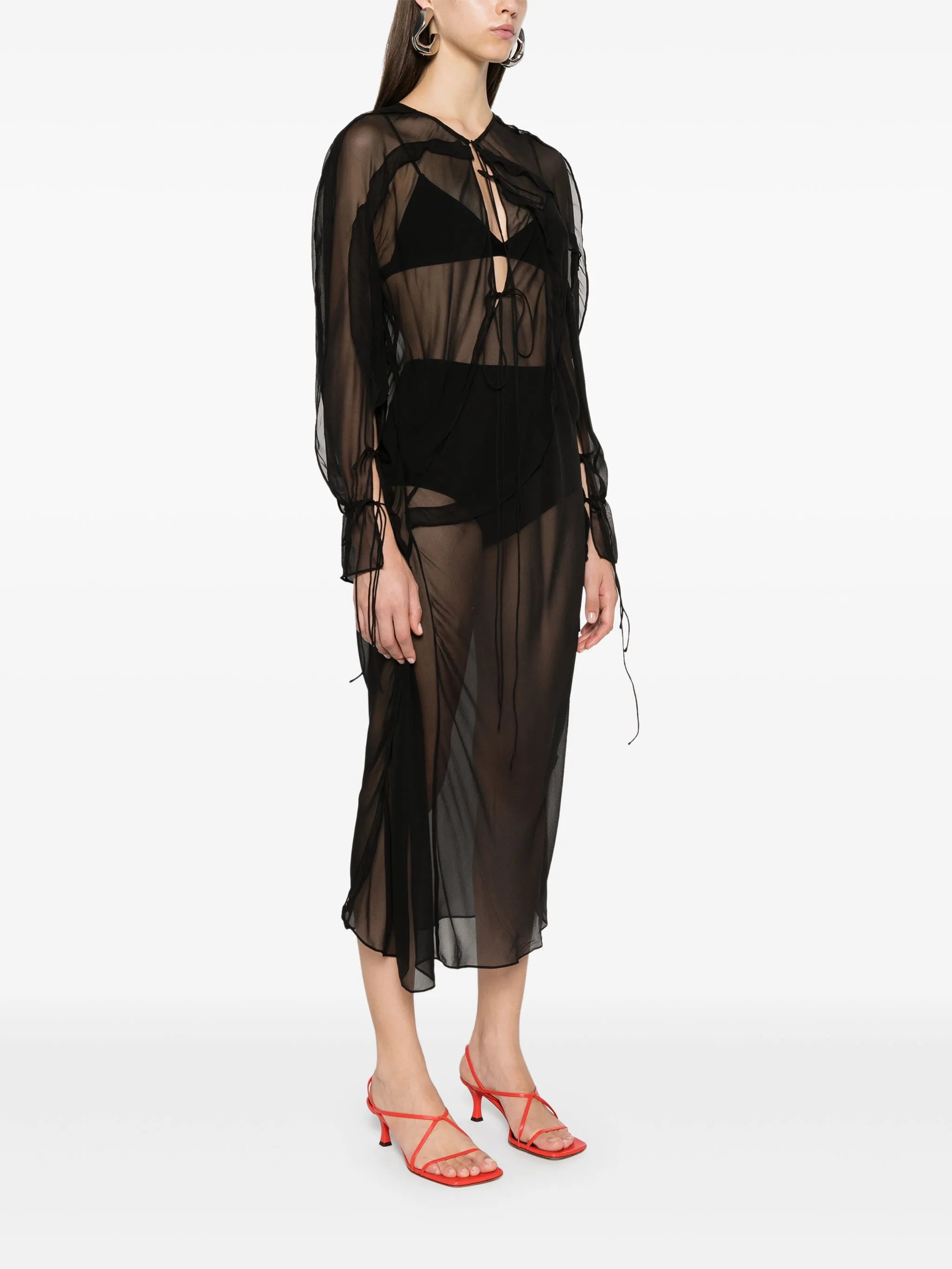 Bias Concave midi dress