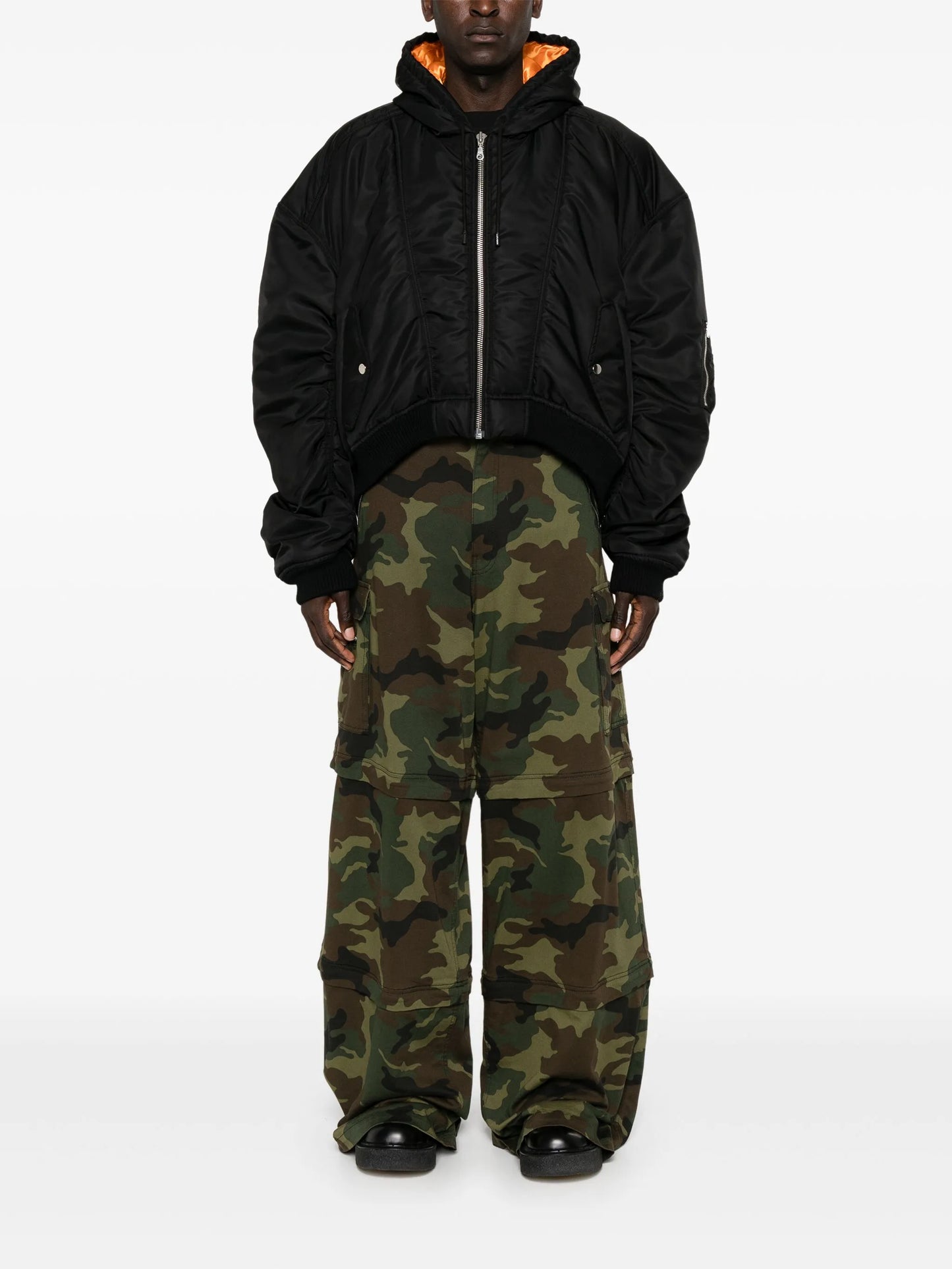 Distorted MA1 hooded jacket
