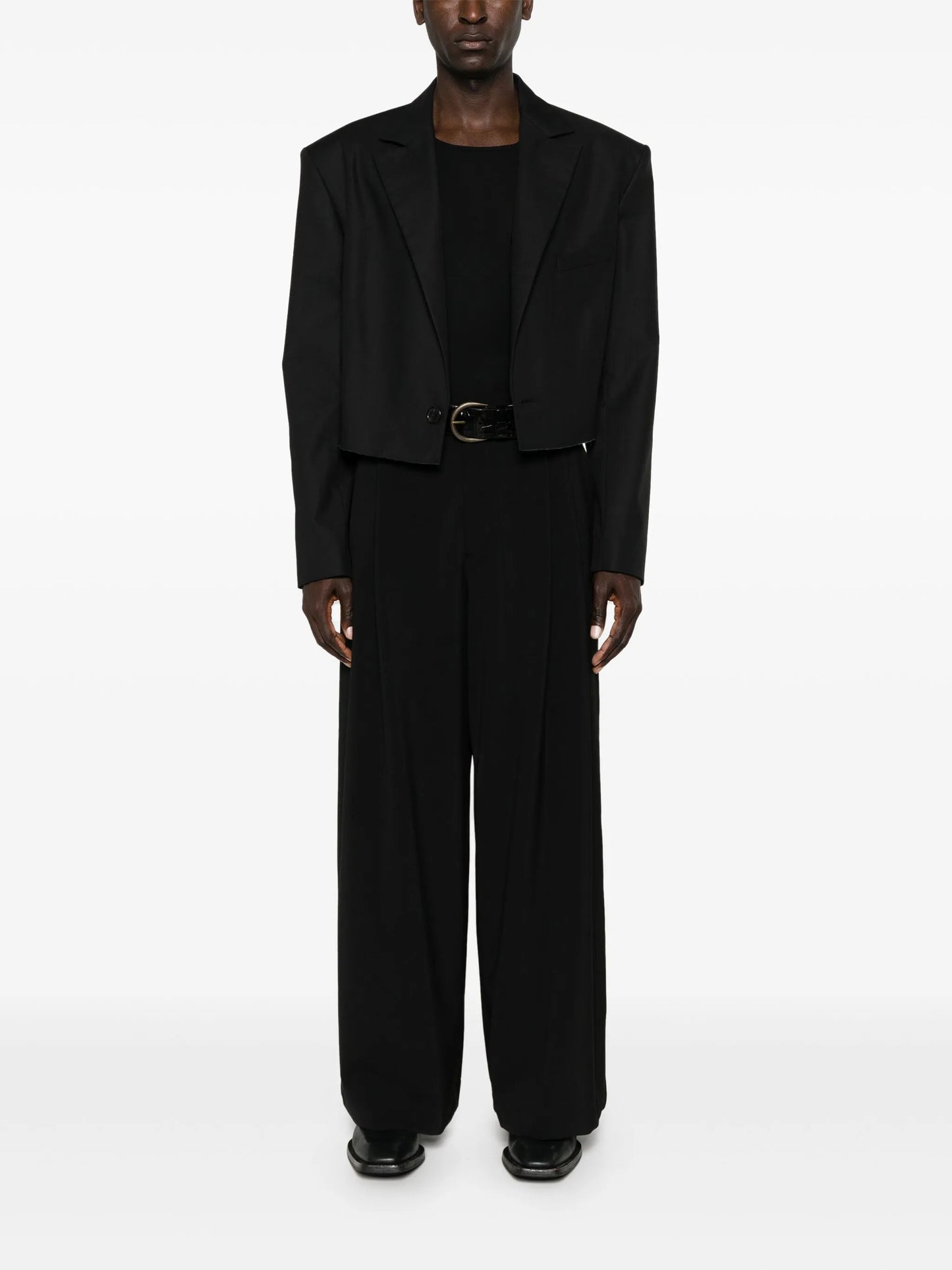pleated wide-leg trousers