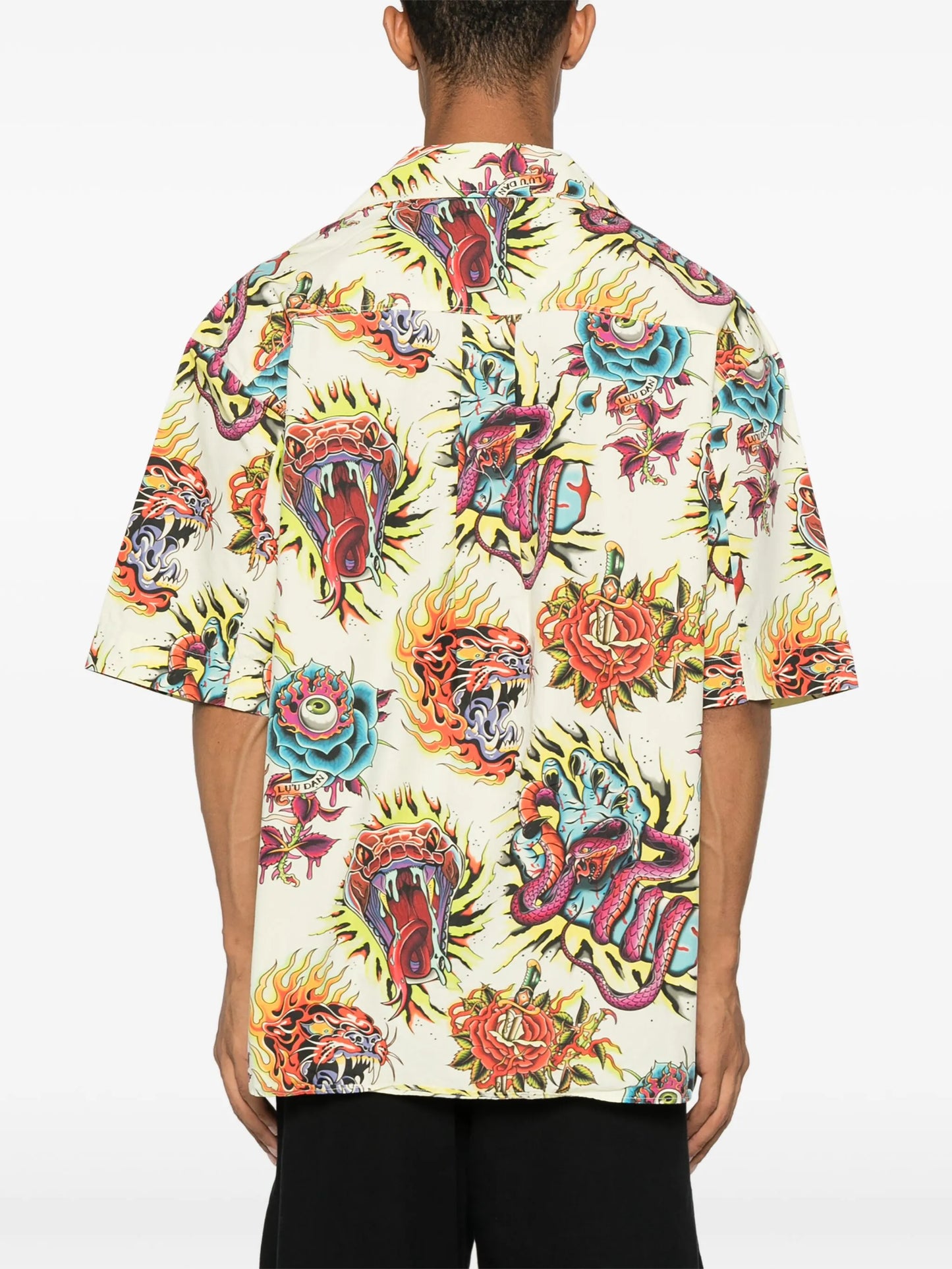 tattoo-print shirt