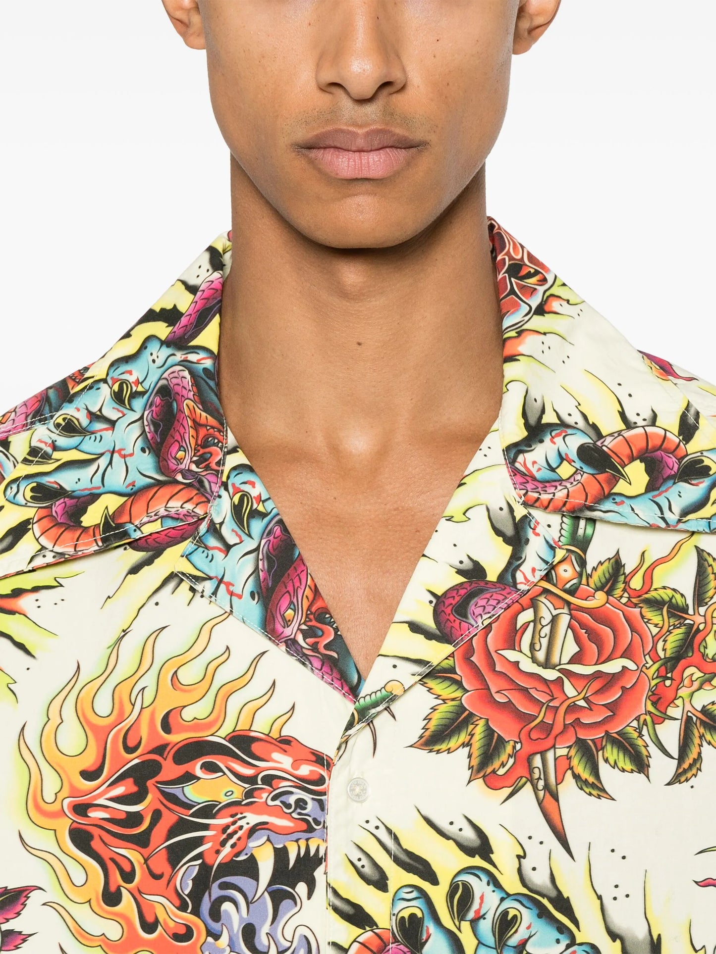 tattoo-print shirt