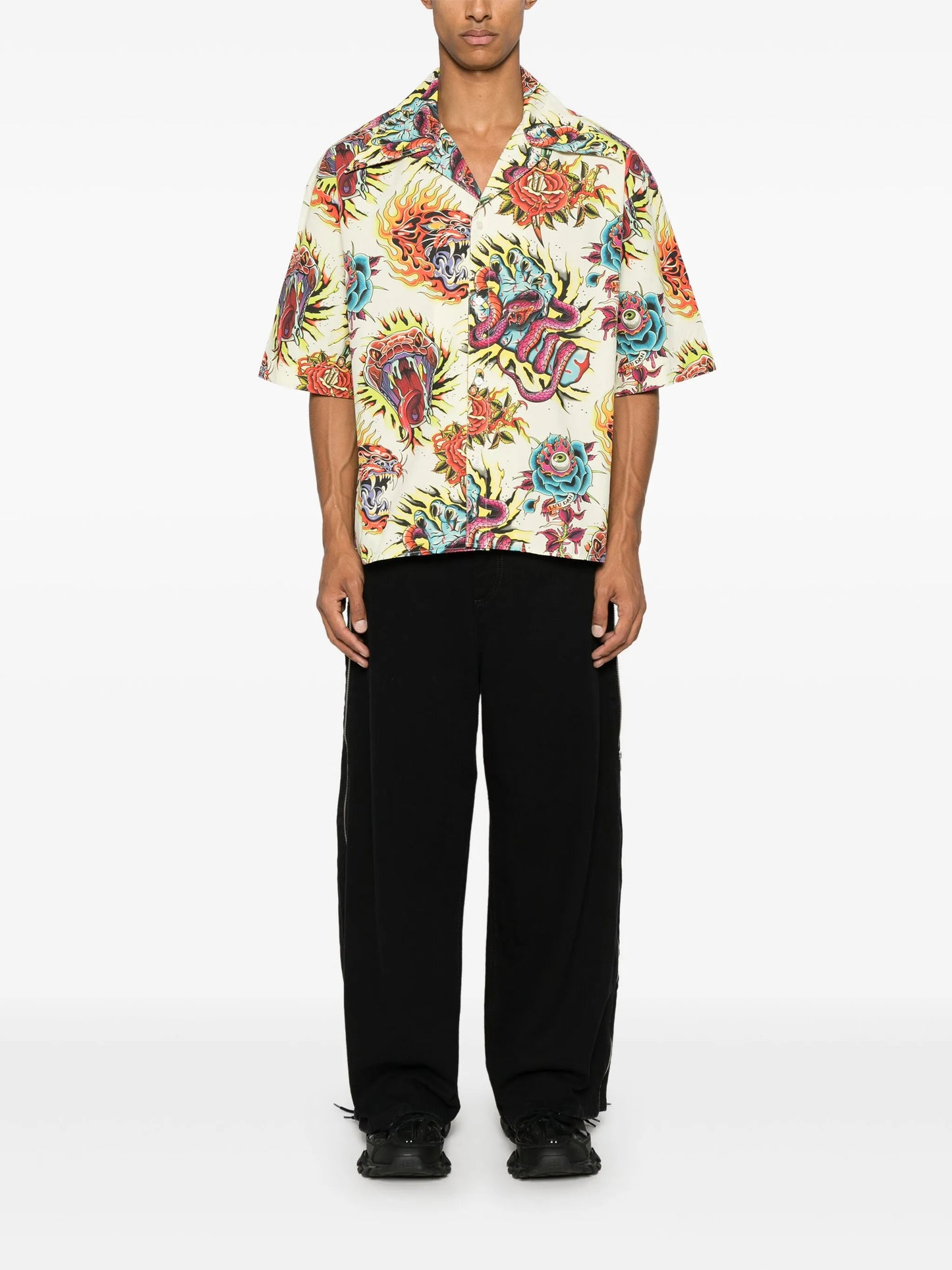tattoo-print shirt