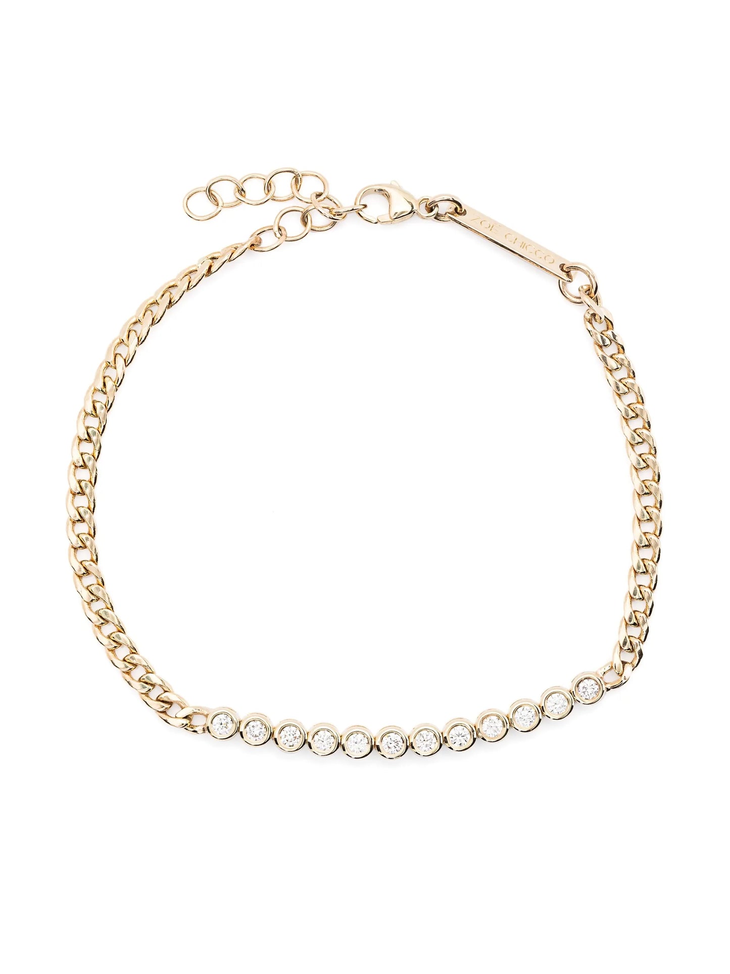 14kt yellow gold tennis chain bracelet
