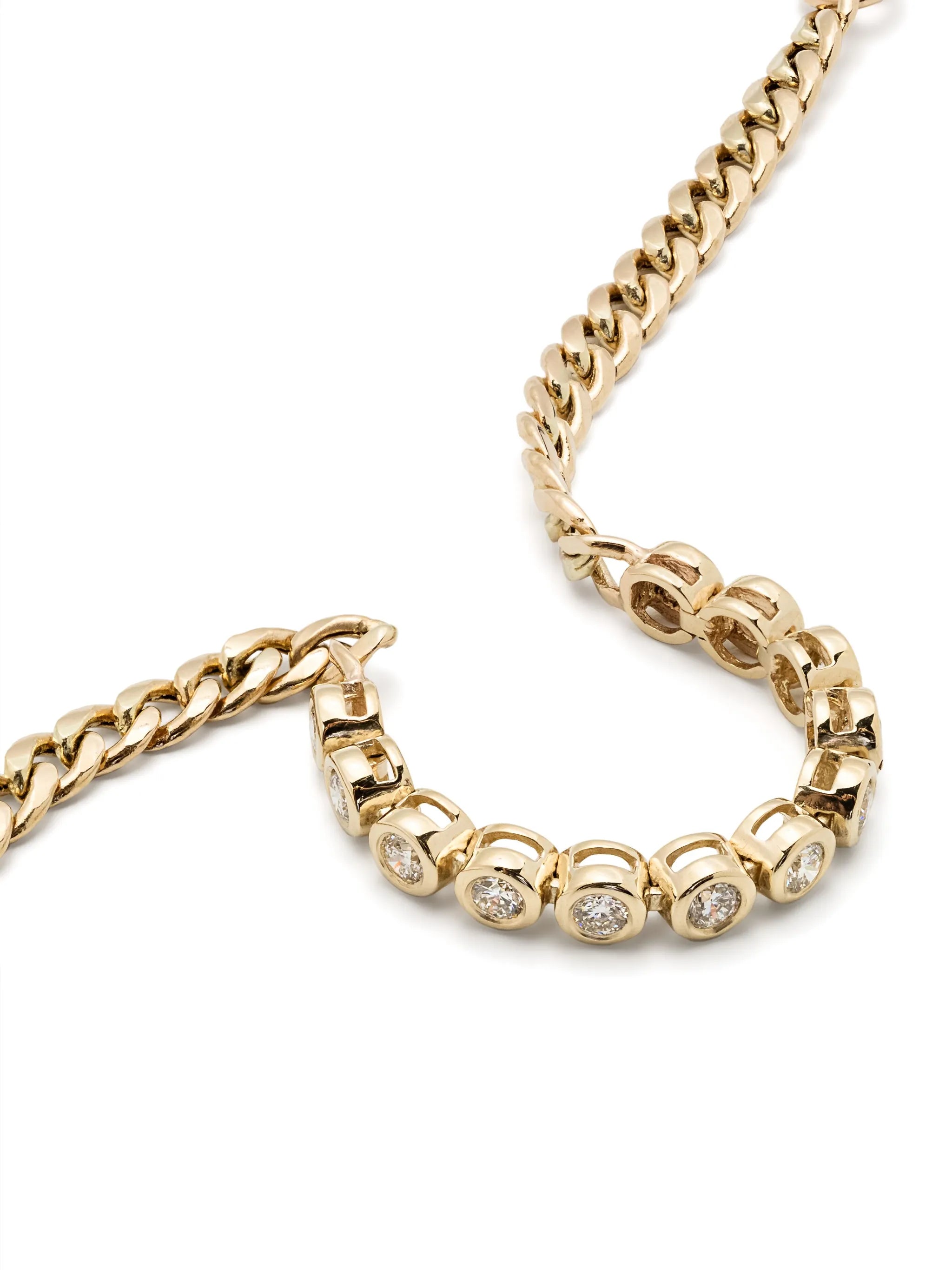 14kt yellow gold tennis chain bracelet