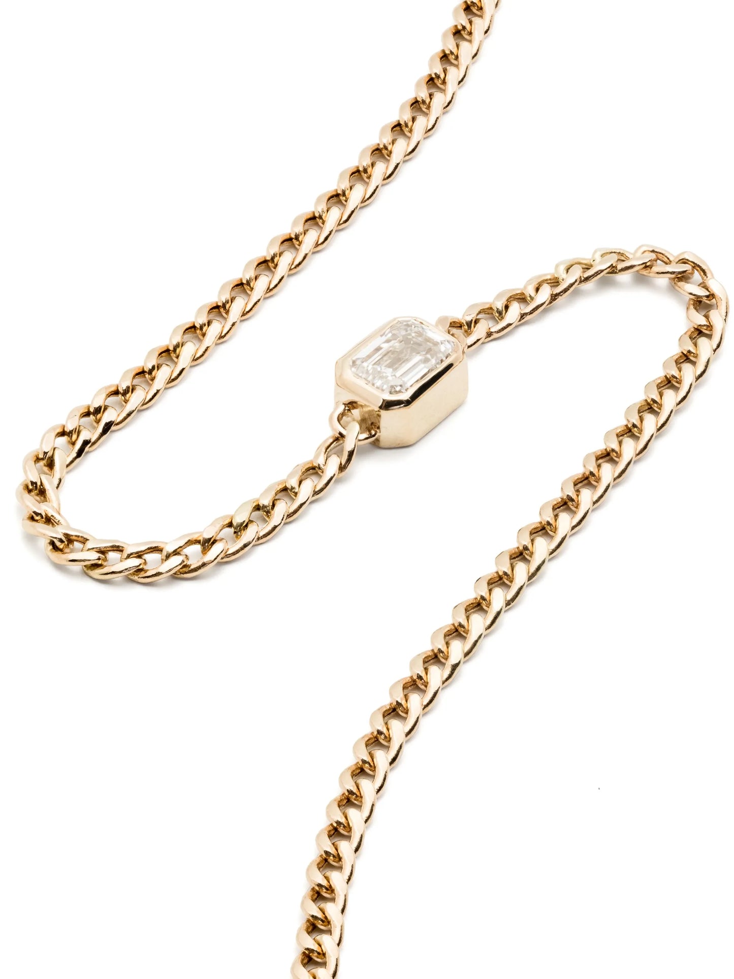 14kt yellow gold diamond chain bracelet