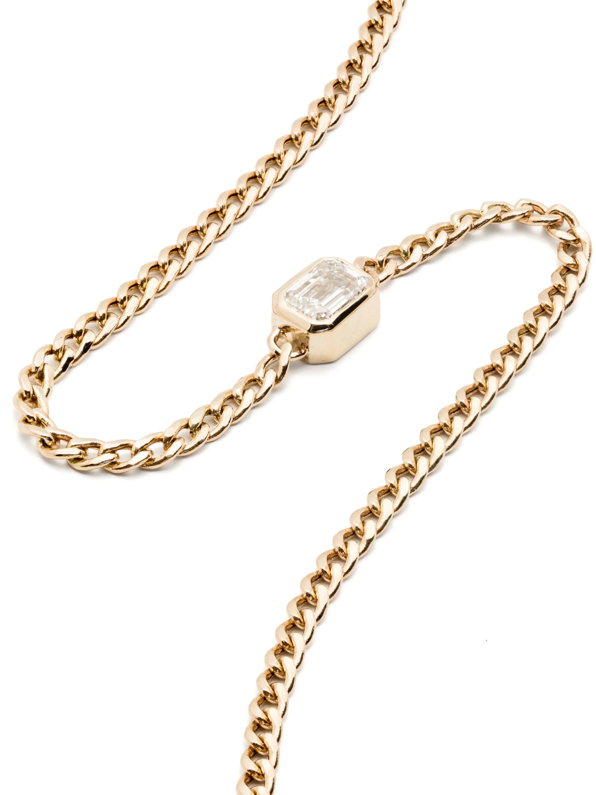 14kt yellow gold diamond chain bracelet