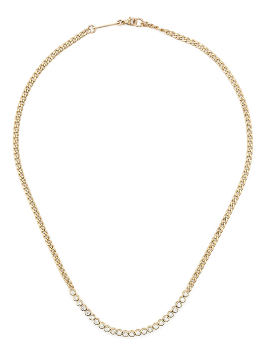 14kt yellow gold tennis-segment diamond necklace