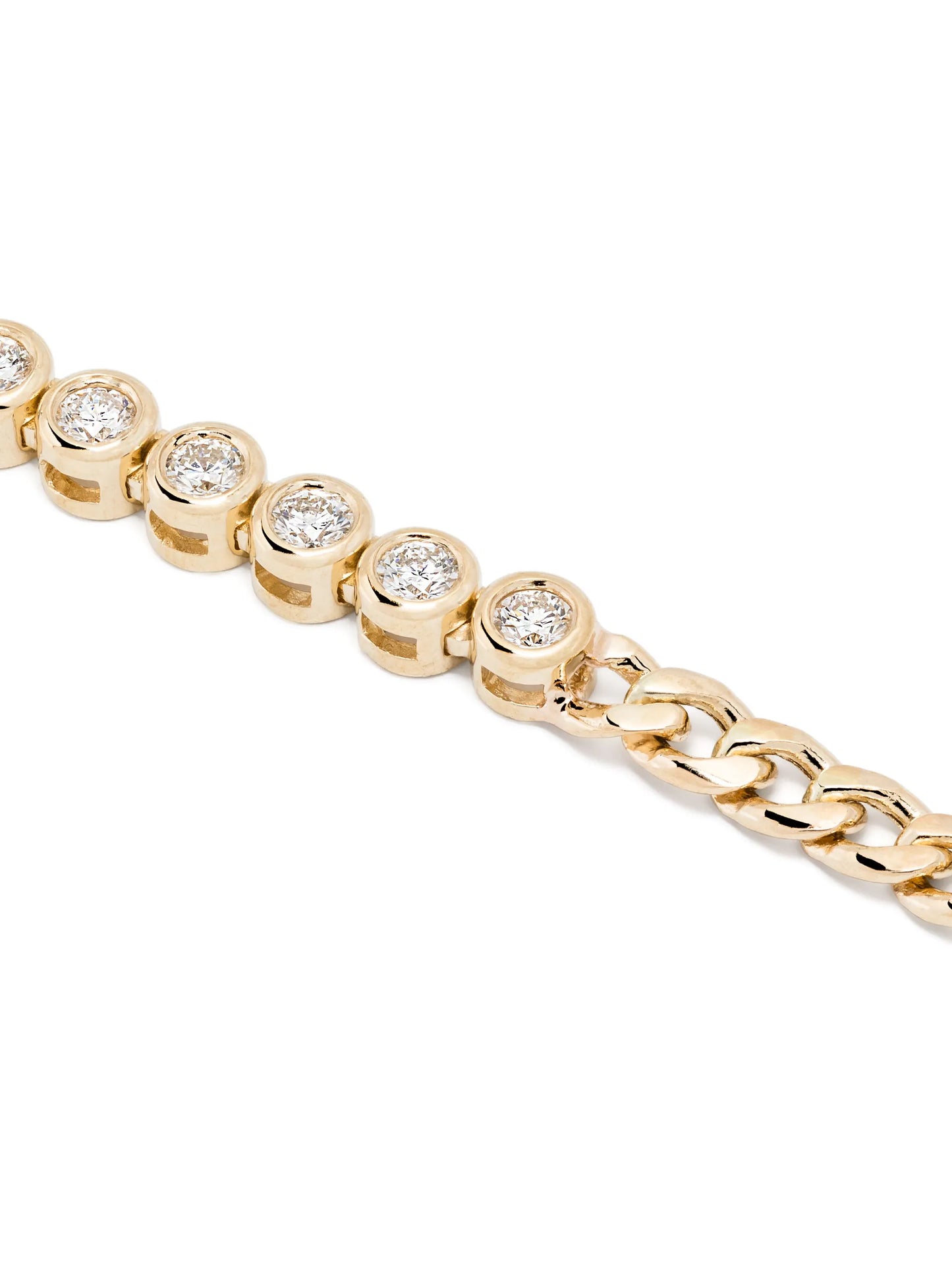 14kt yellow gold tennis-segment diamond necklace