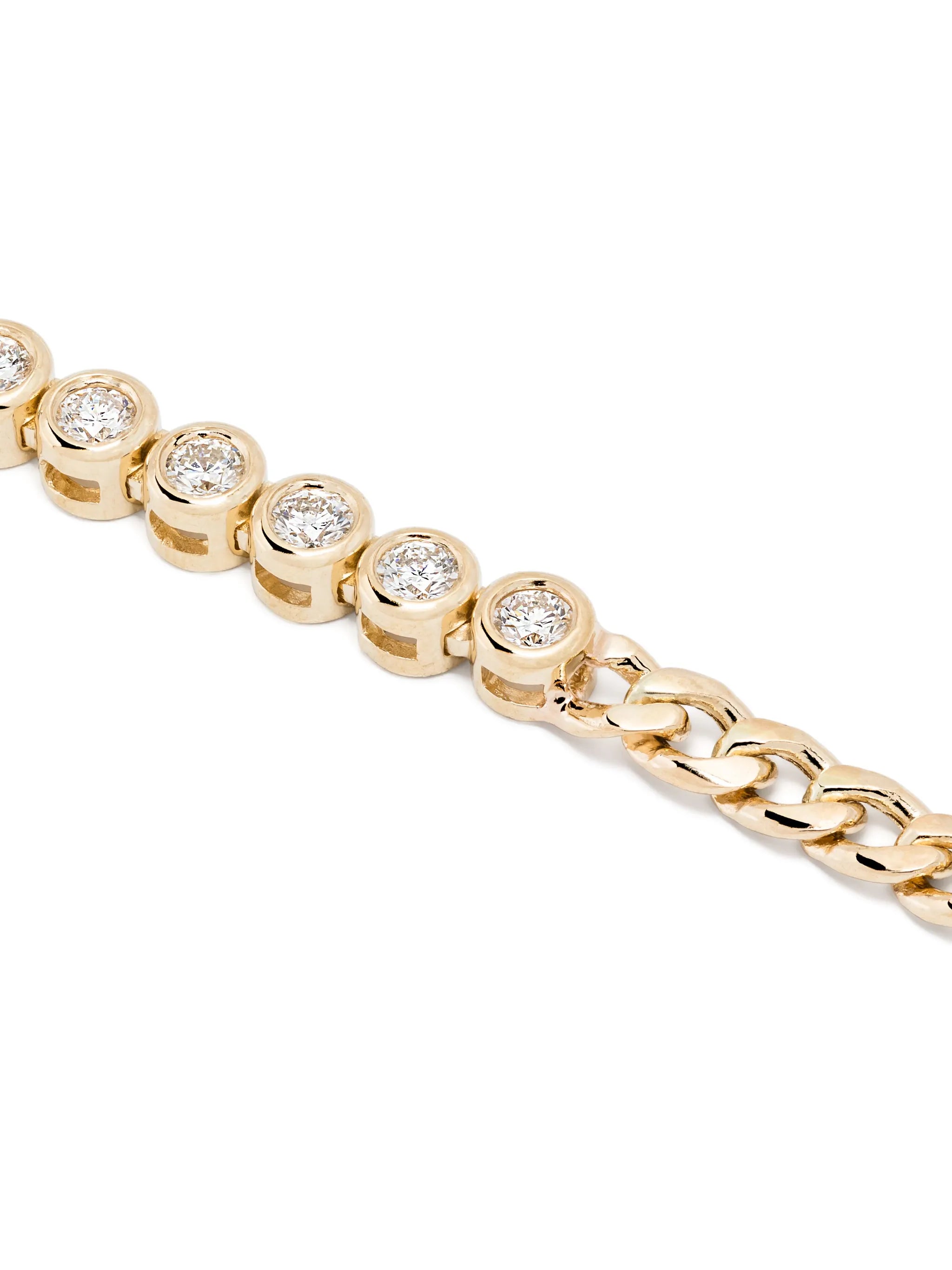 14kt yellow gold tennis-segment diamond necklace