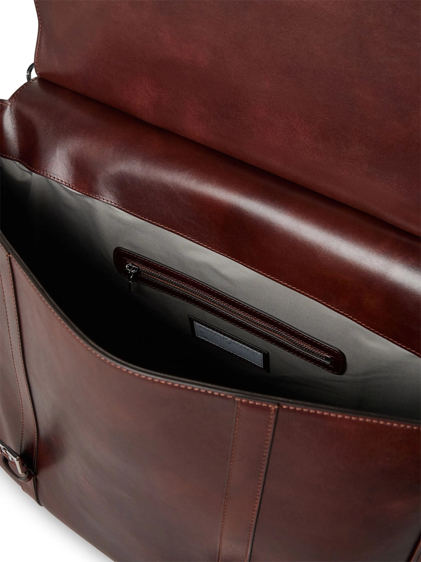 buckle-fastened leather tote bag