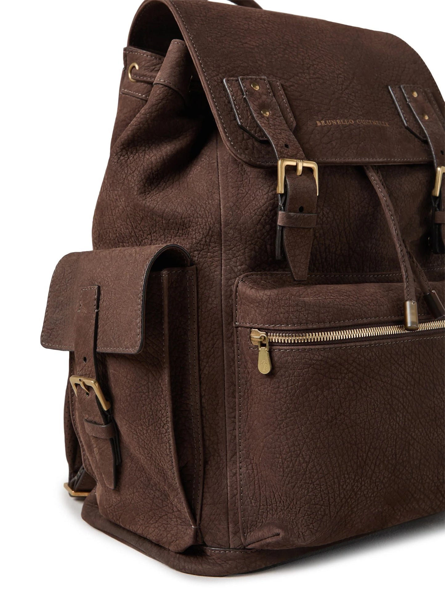 logo-stamp leather backpack