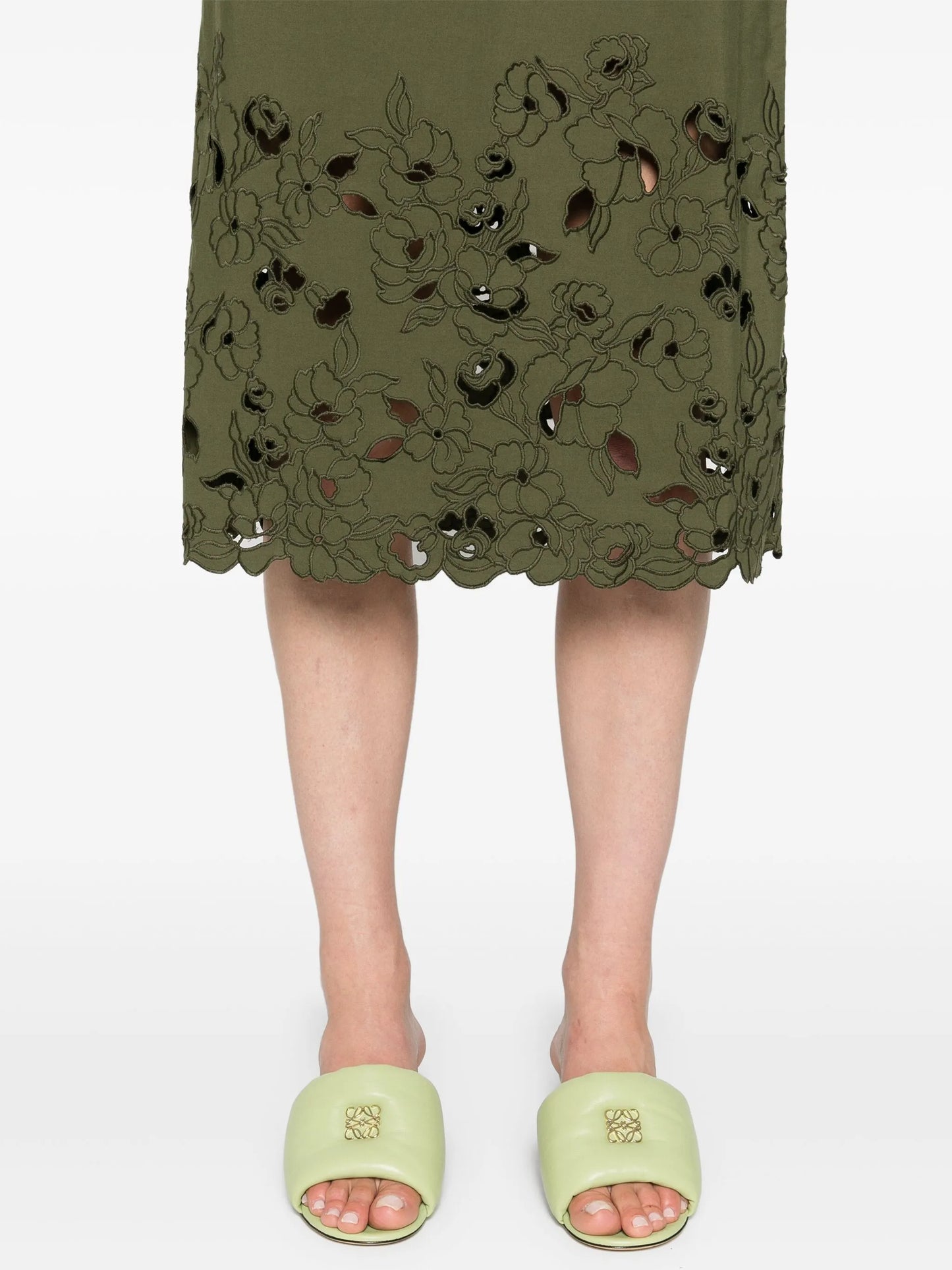 floral cut-out midi dress