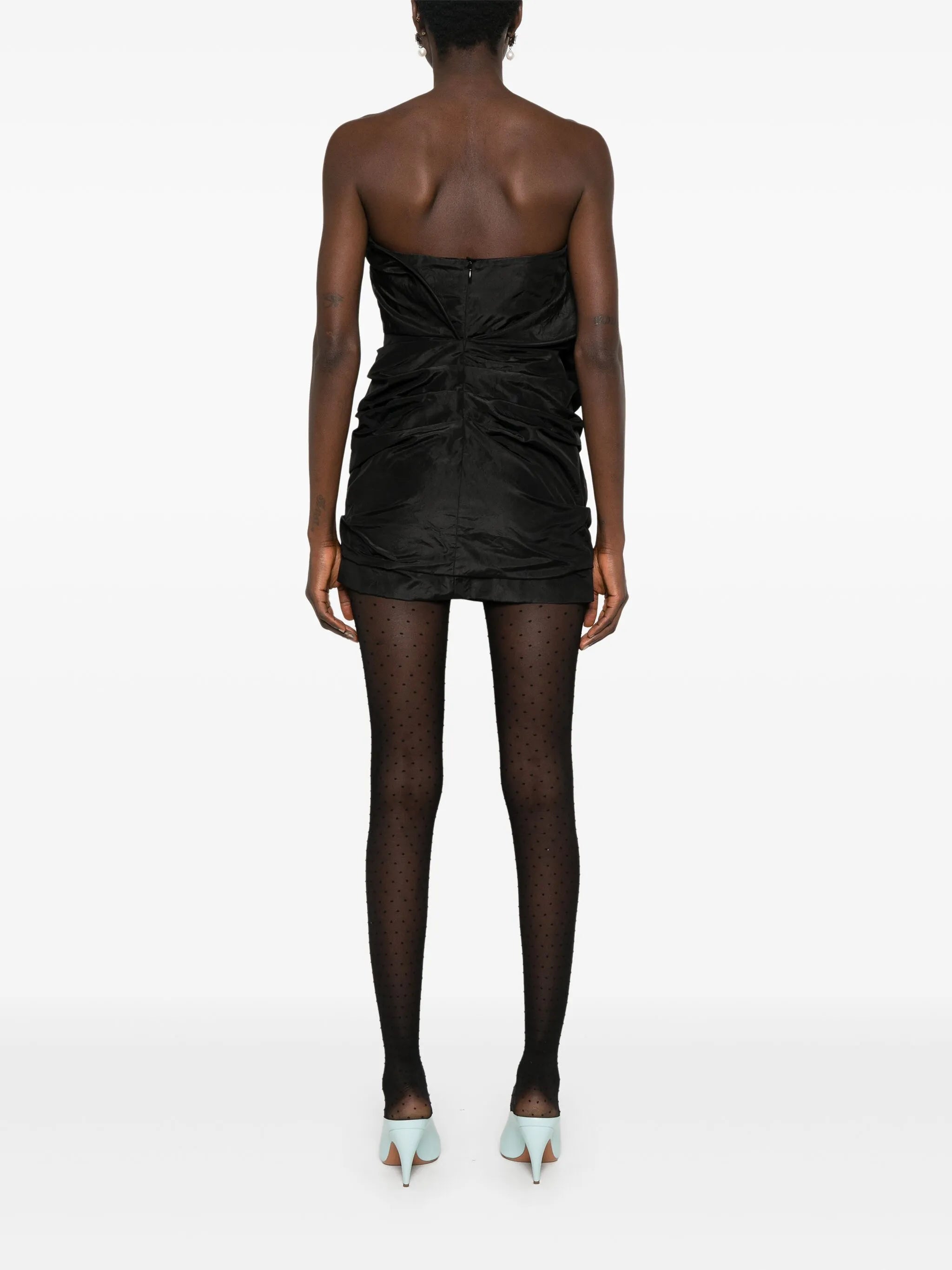 3D-rose taffeta mini dress