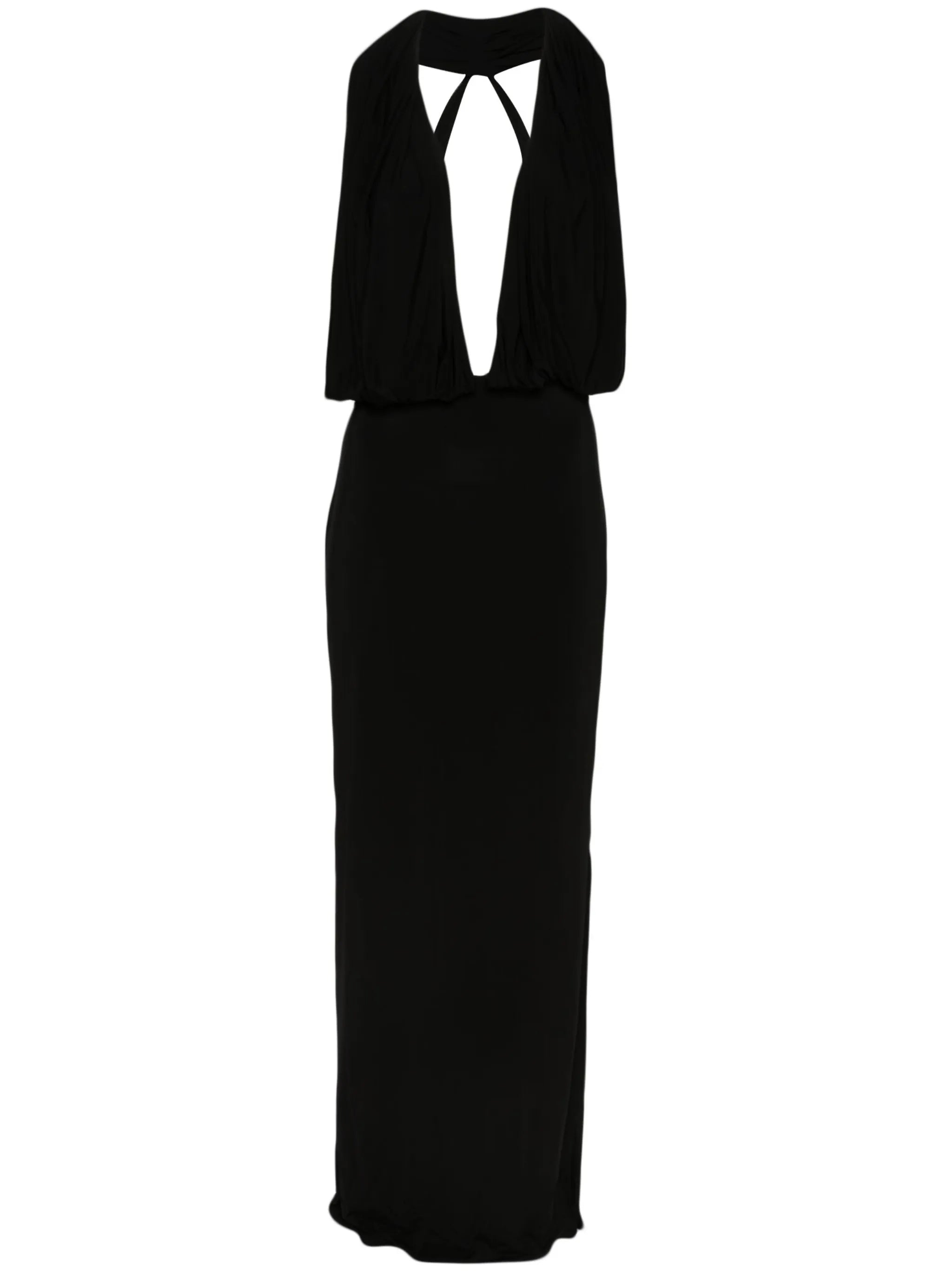 open-back jersey gown