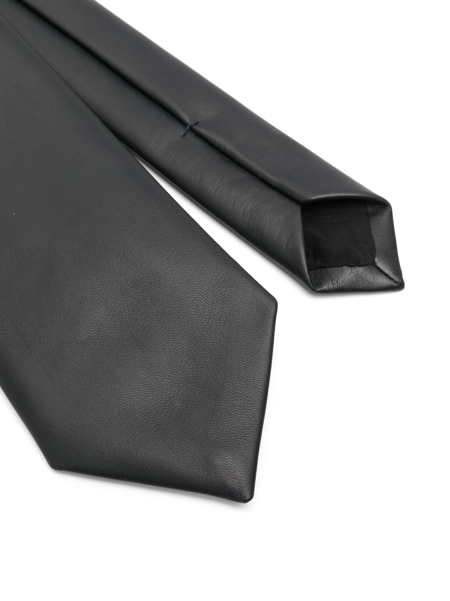 pointed-tip leather tie