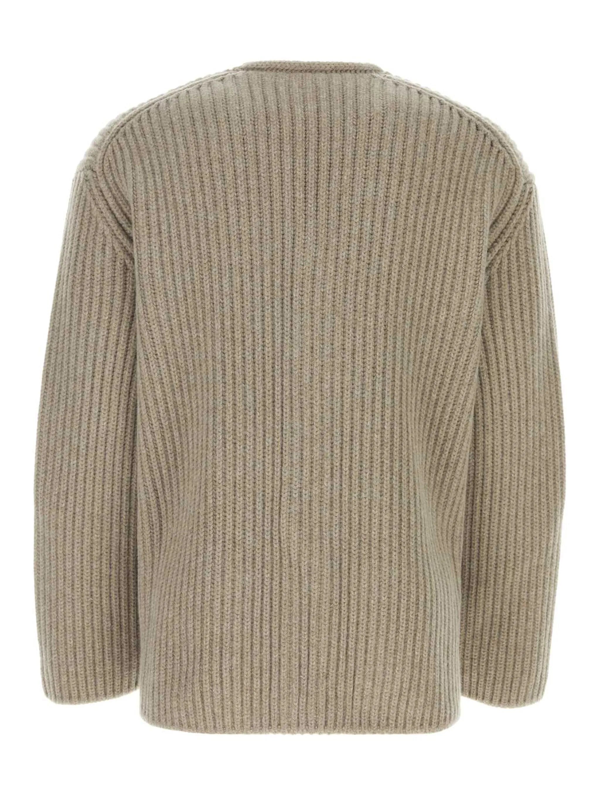 chunky ribbed wool-blend cardigan