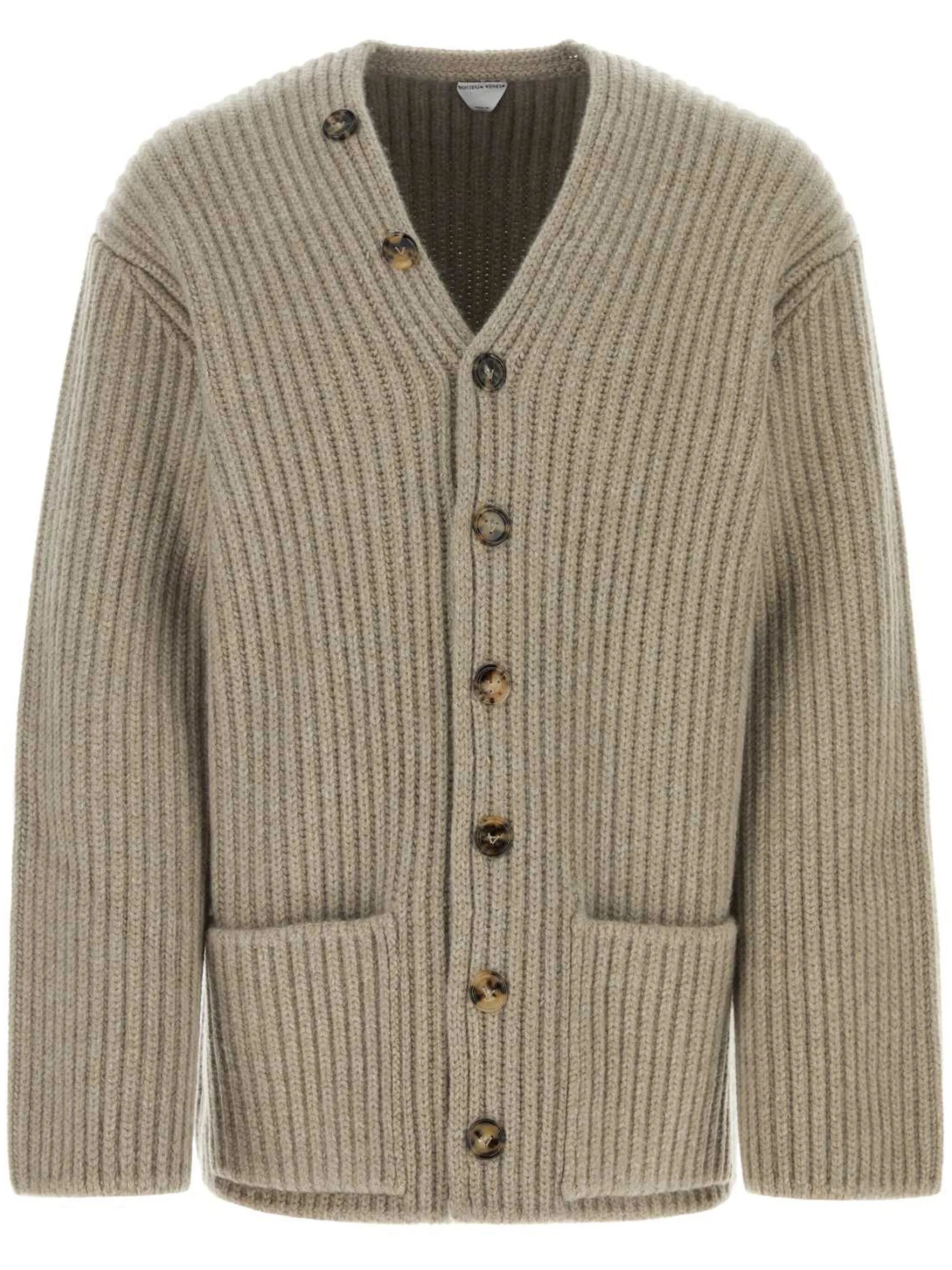 chunky ribbed wool-blend cardigan