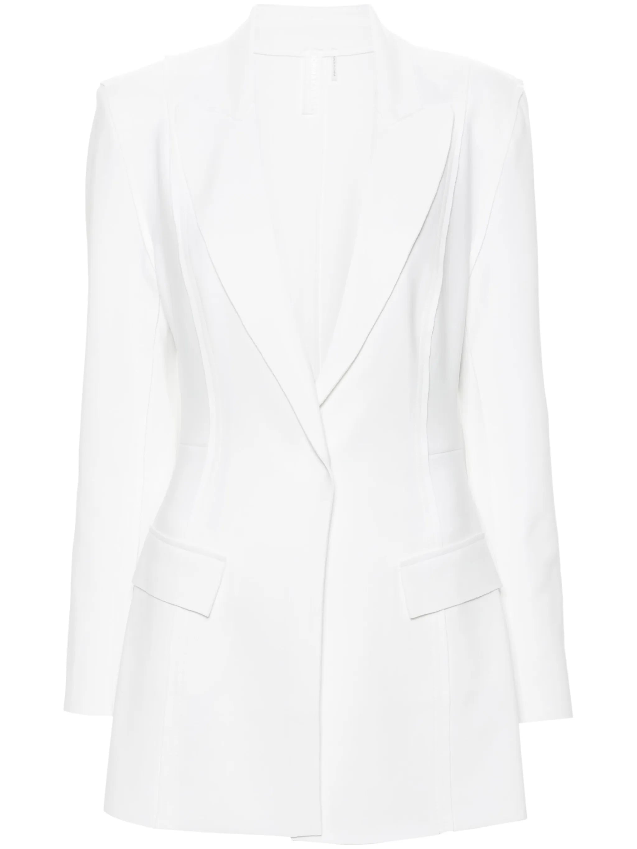 exposed-seams single-breasted blazer