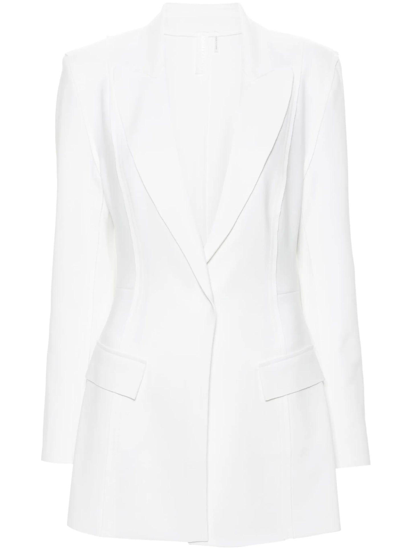 exposed-seams single-breasted blazer