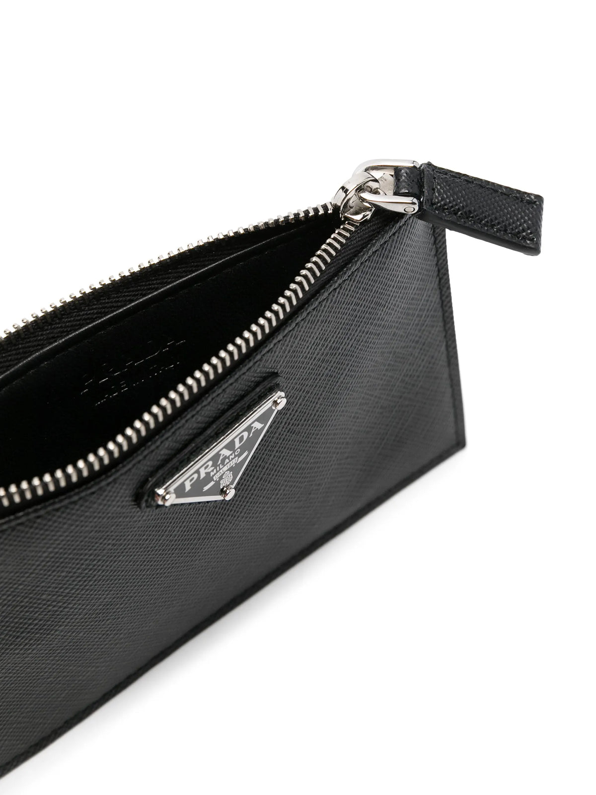 enamel triangle-logo leather wallet