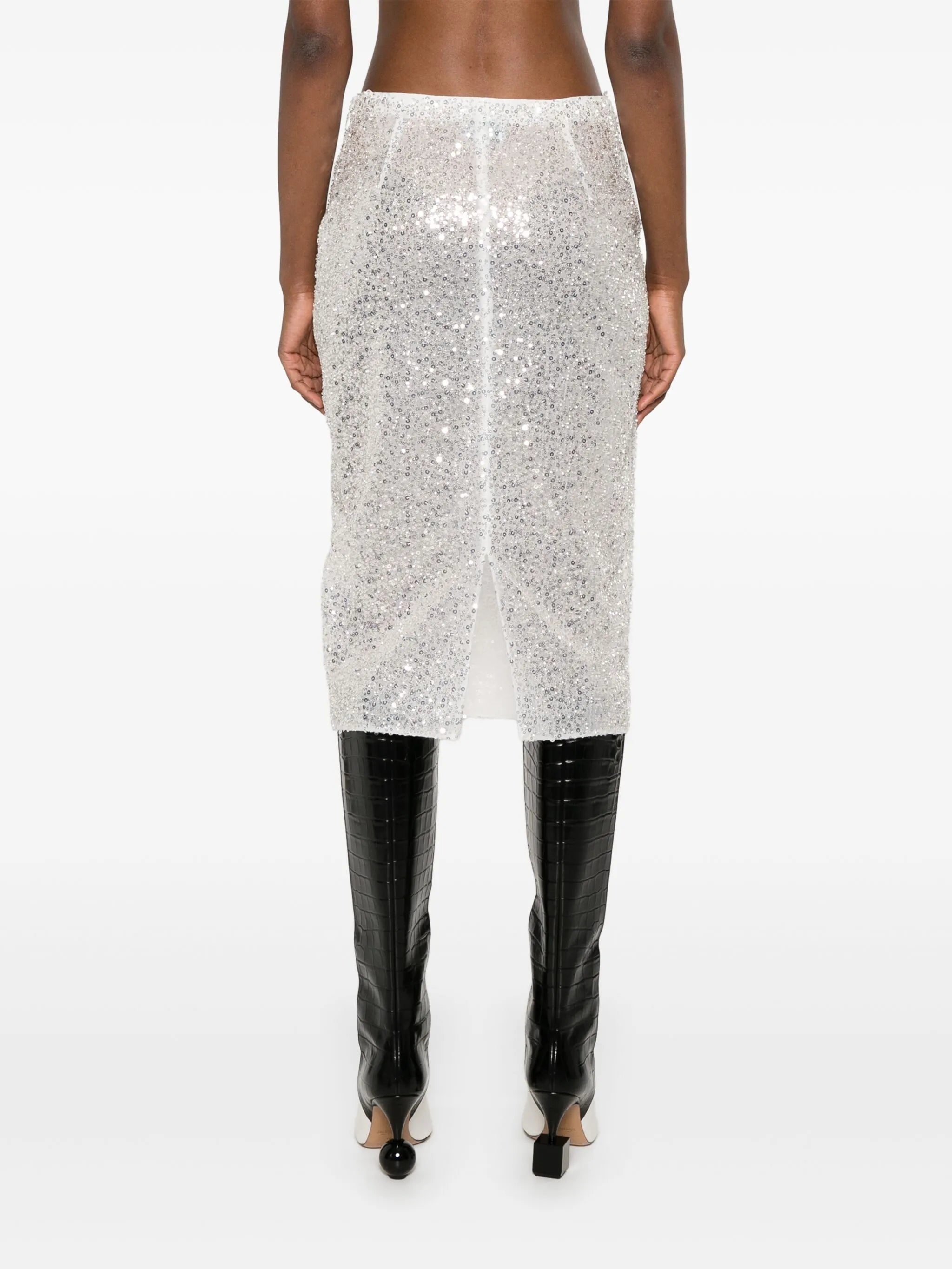 sequinned midi skirt