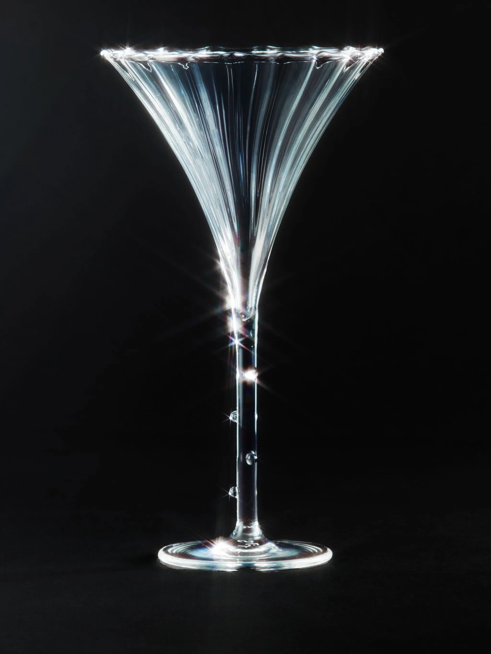 Trumpet transparent aperitif glasses (set of four)