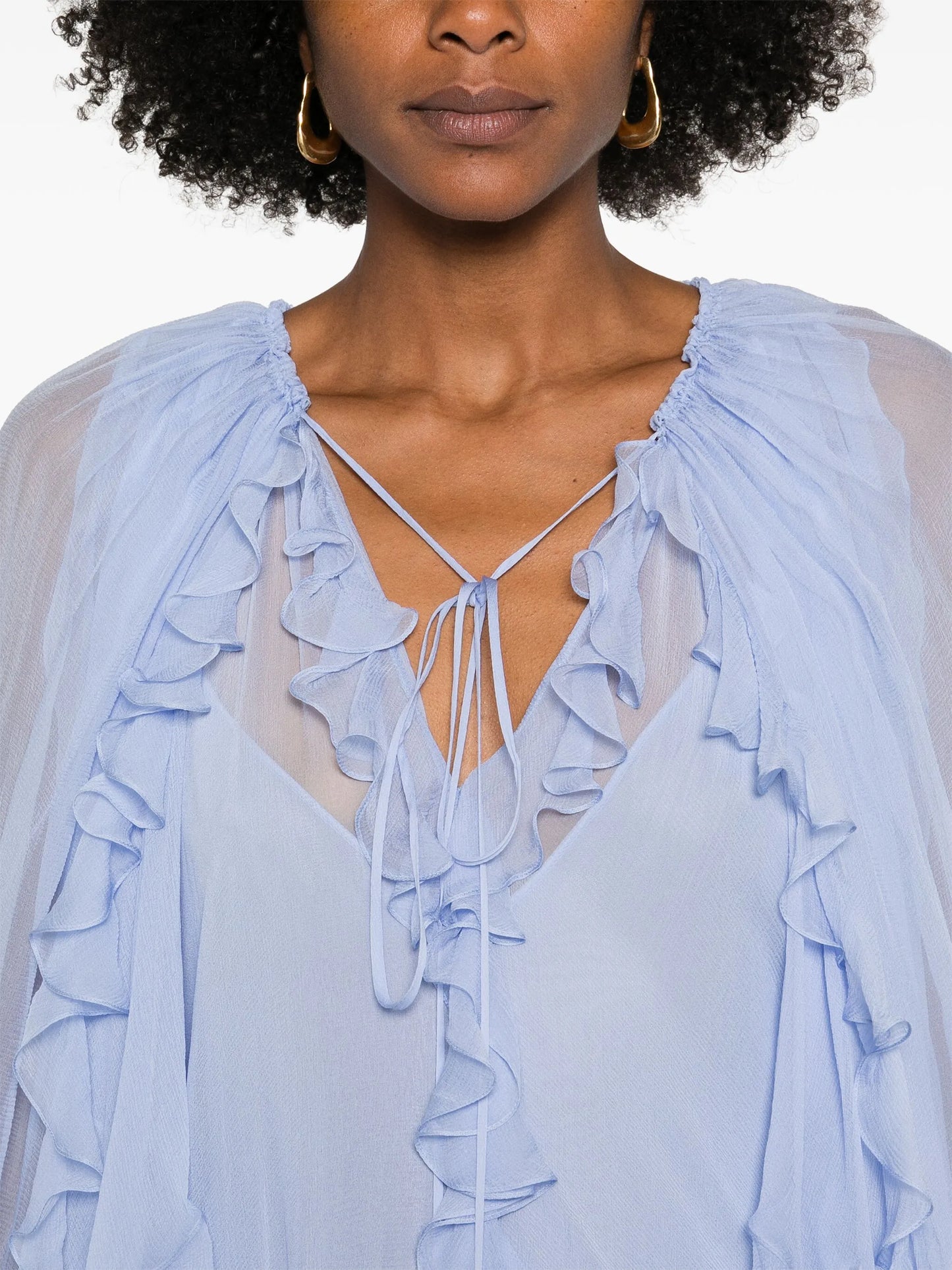 muslin cape maxi dress