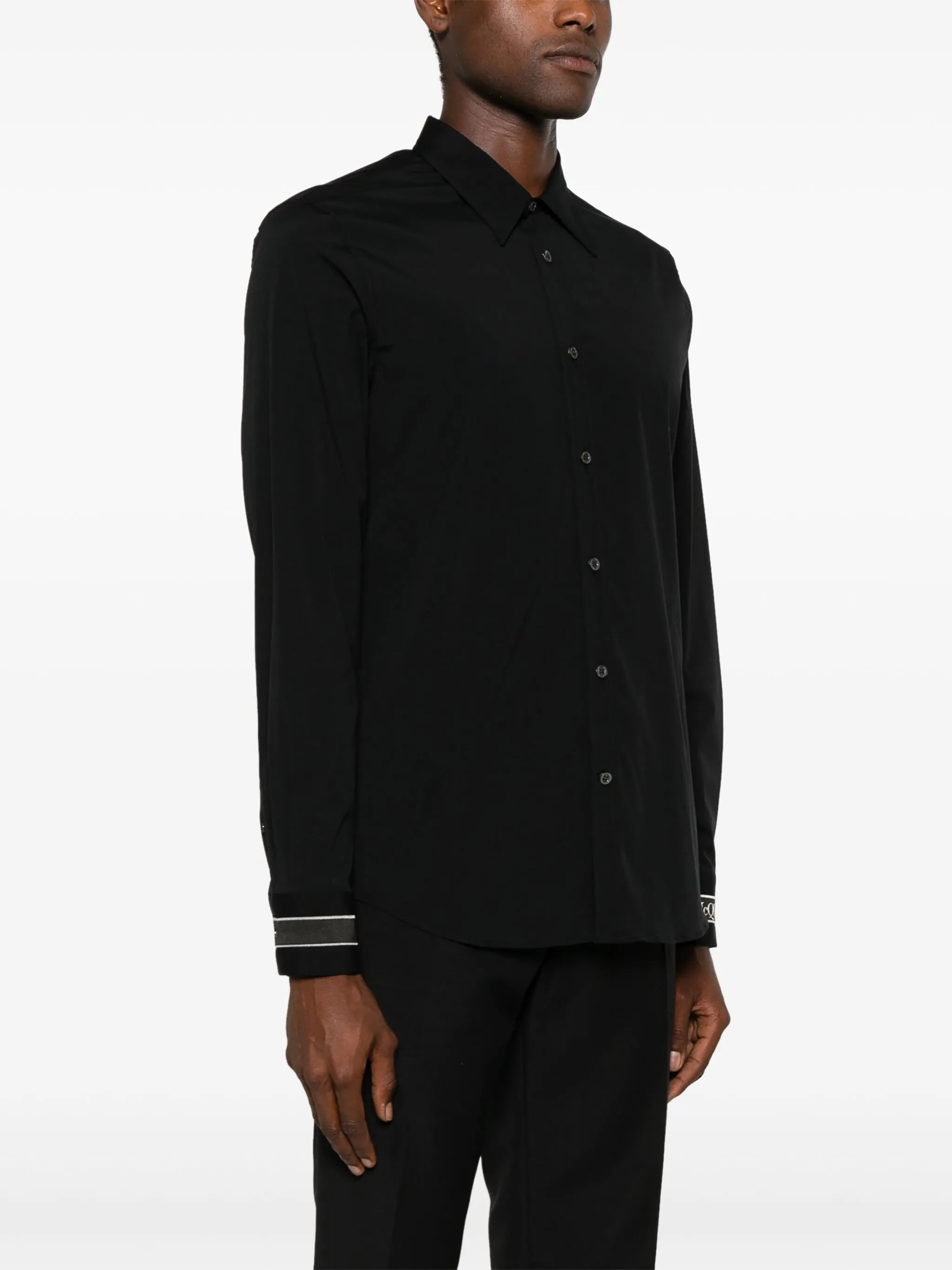 logo-strap cotton shirt
