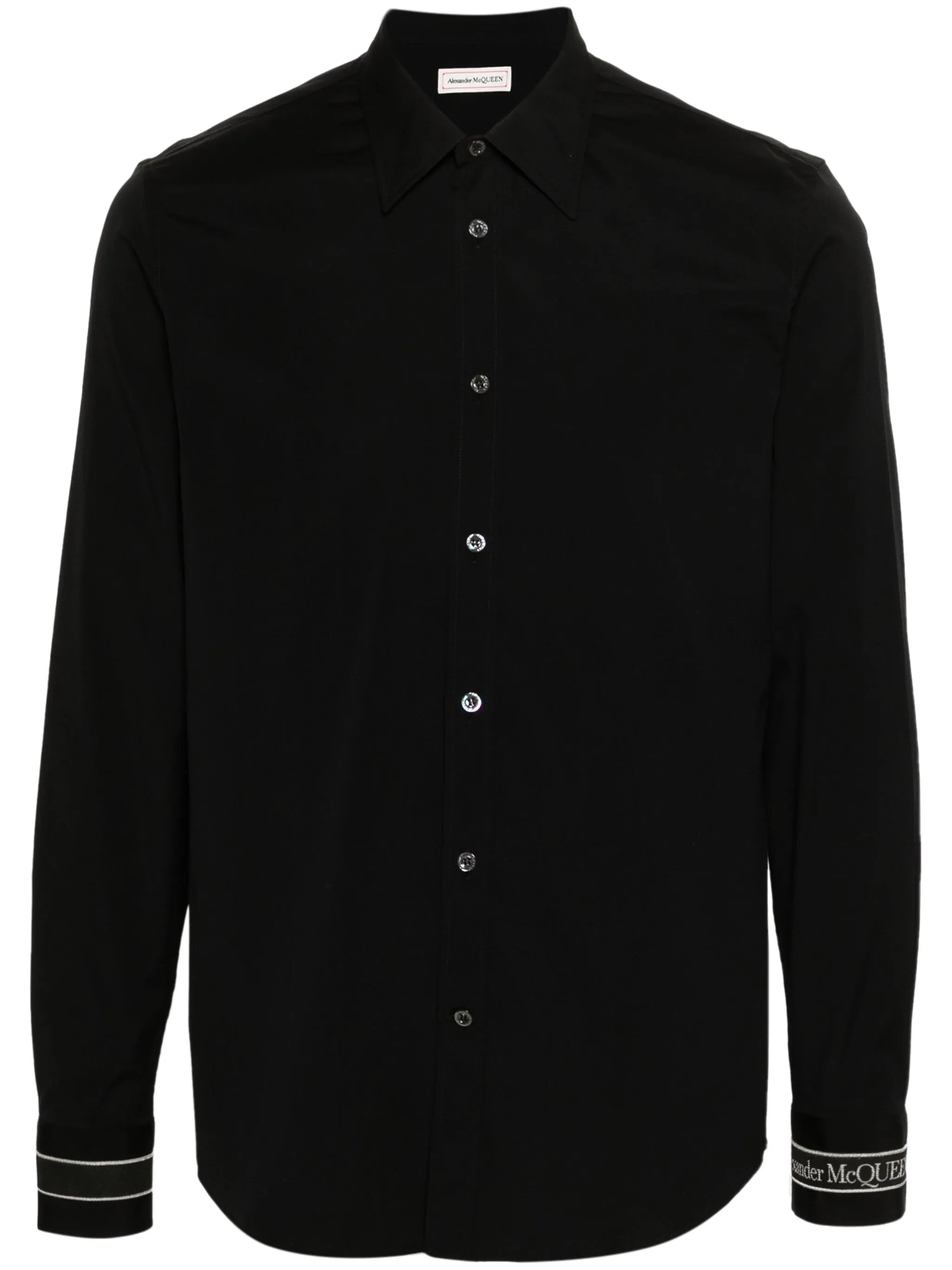 logo-strap cotton shirt