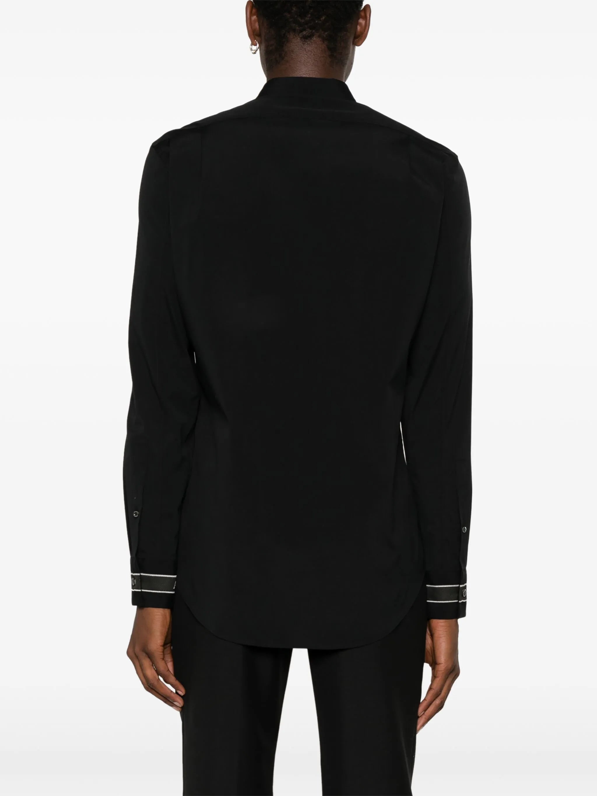 logo-strap cotton shirt