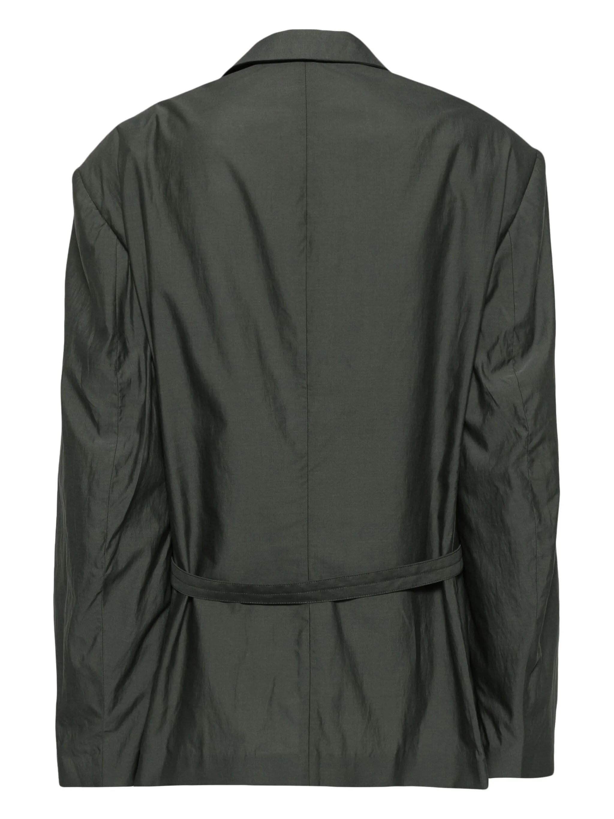 double-breasted belted blazer