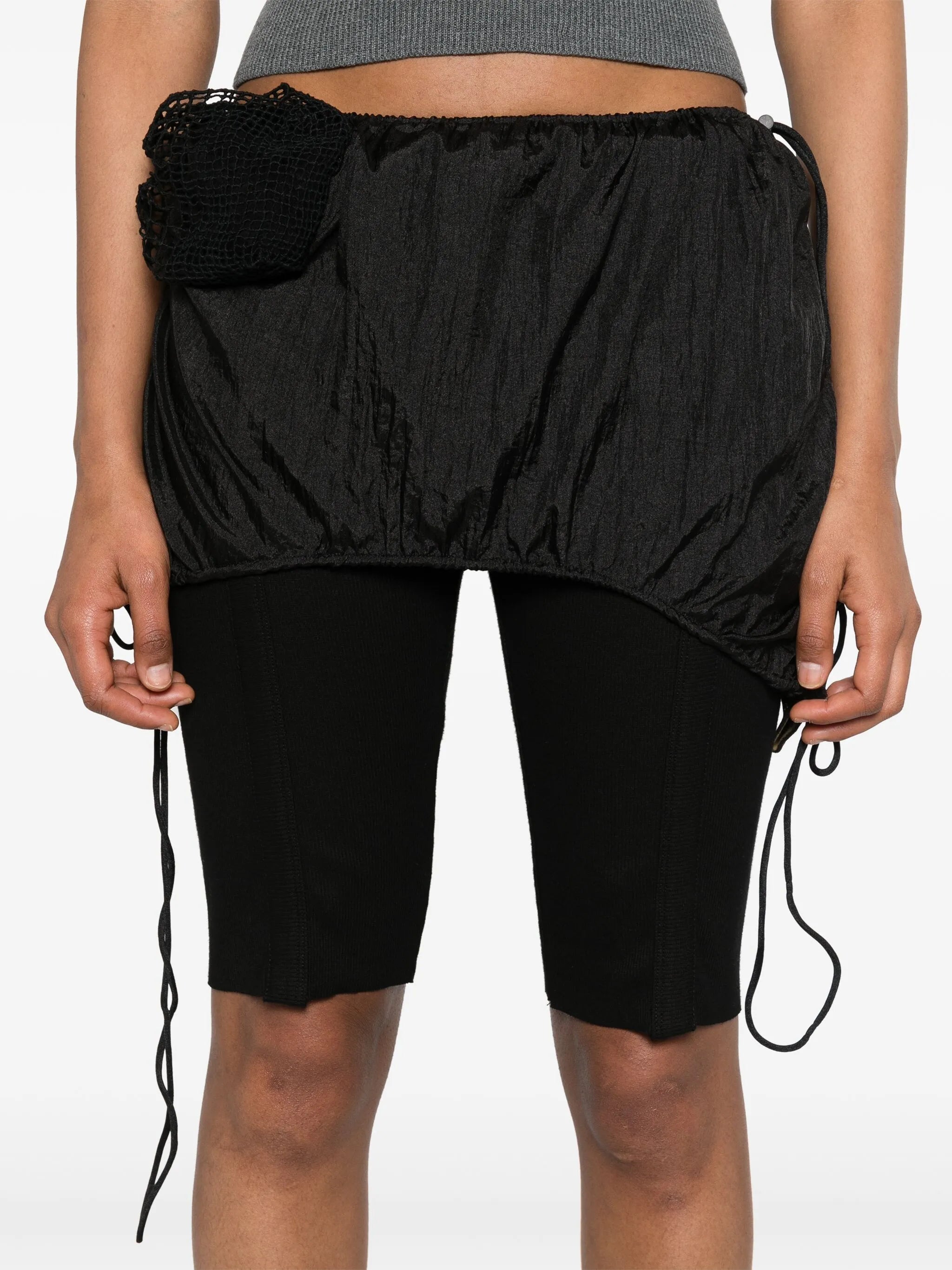 Chute drawstring miniskirt