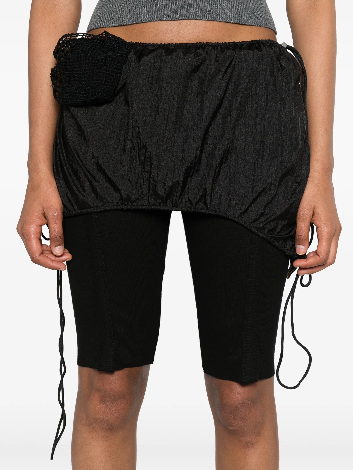 Chute drawstring miniskirt