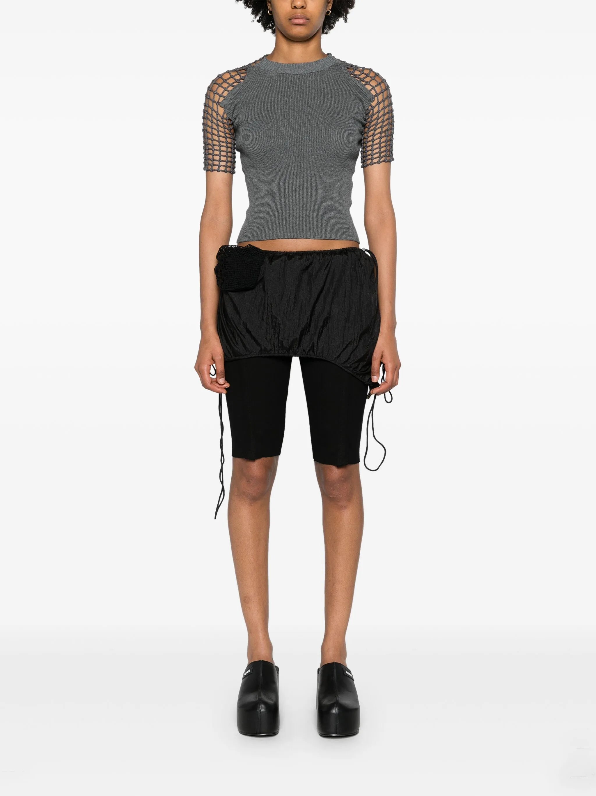 Chute drawstring miniskirt
