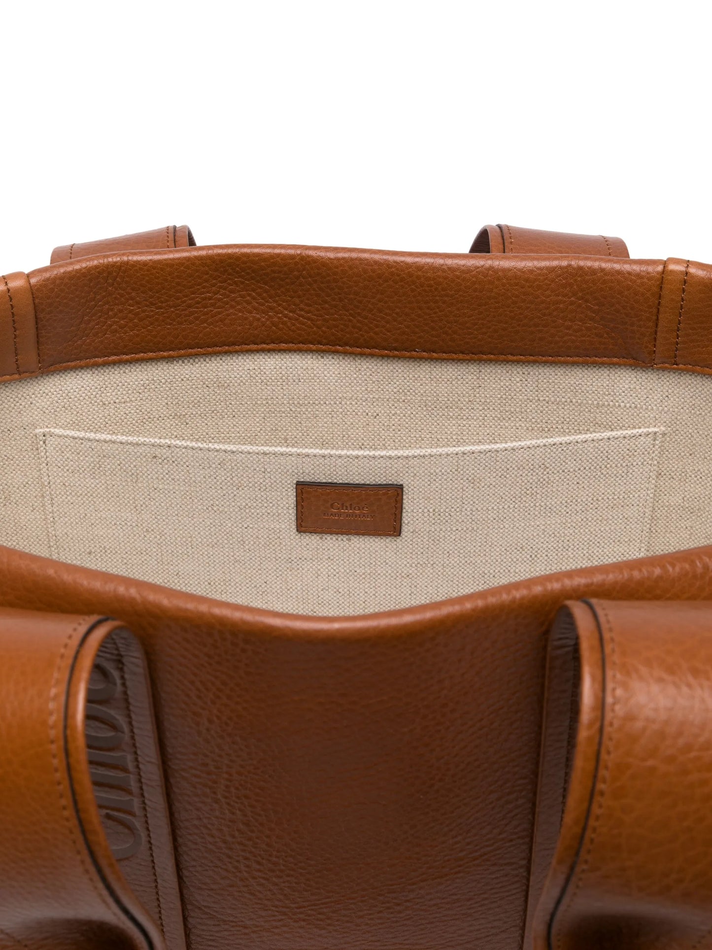 Woody leather tote bag