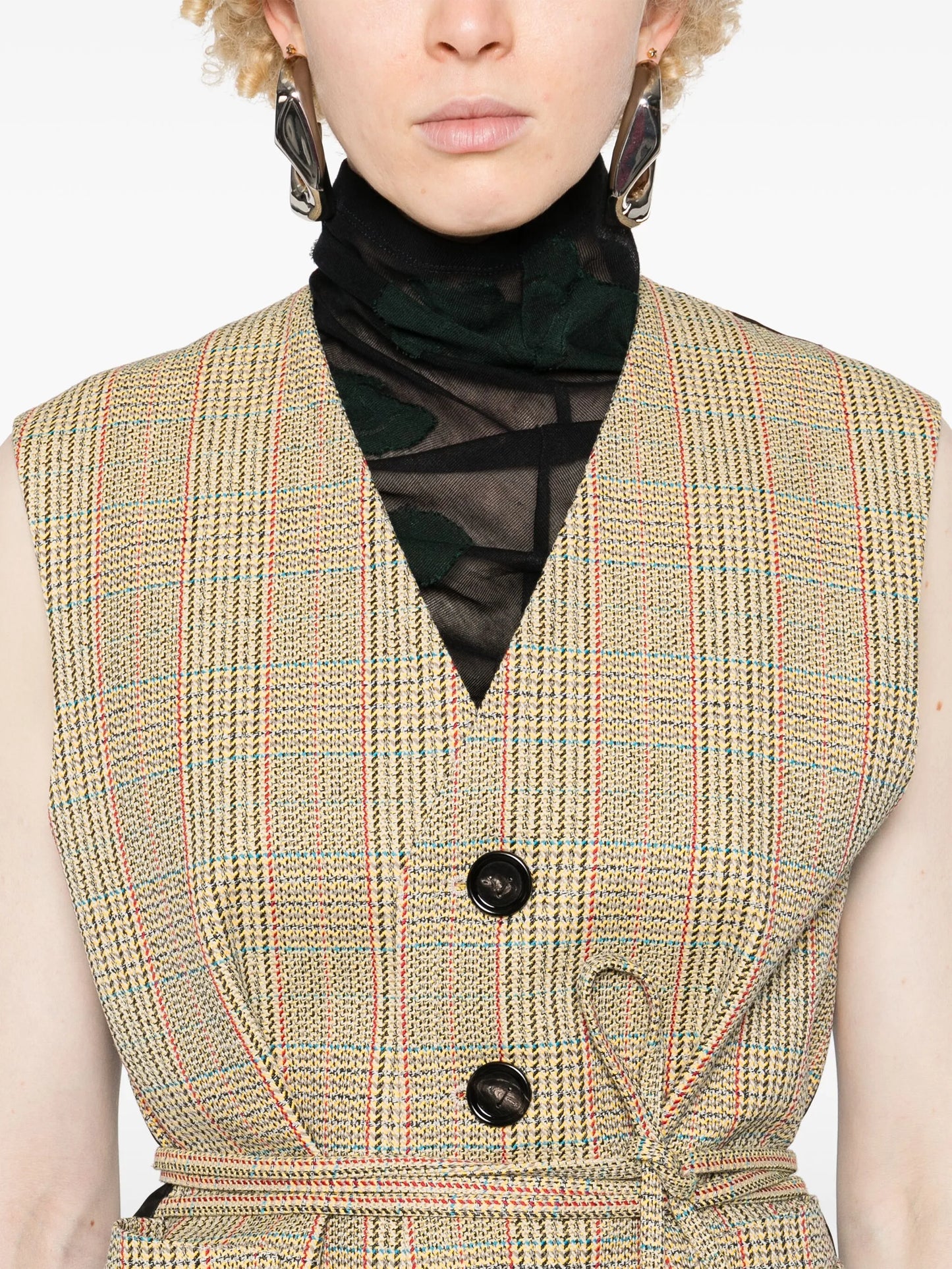 Prince of Wales check patterned gilet