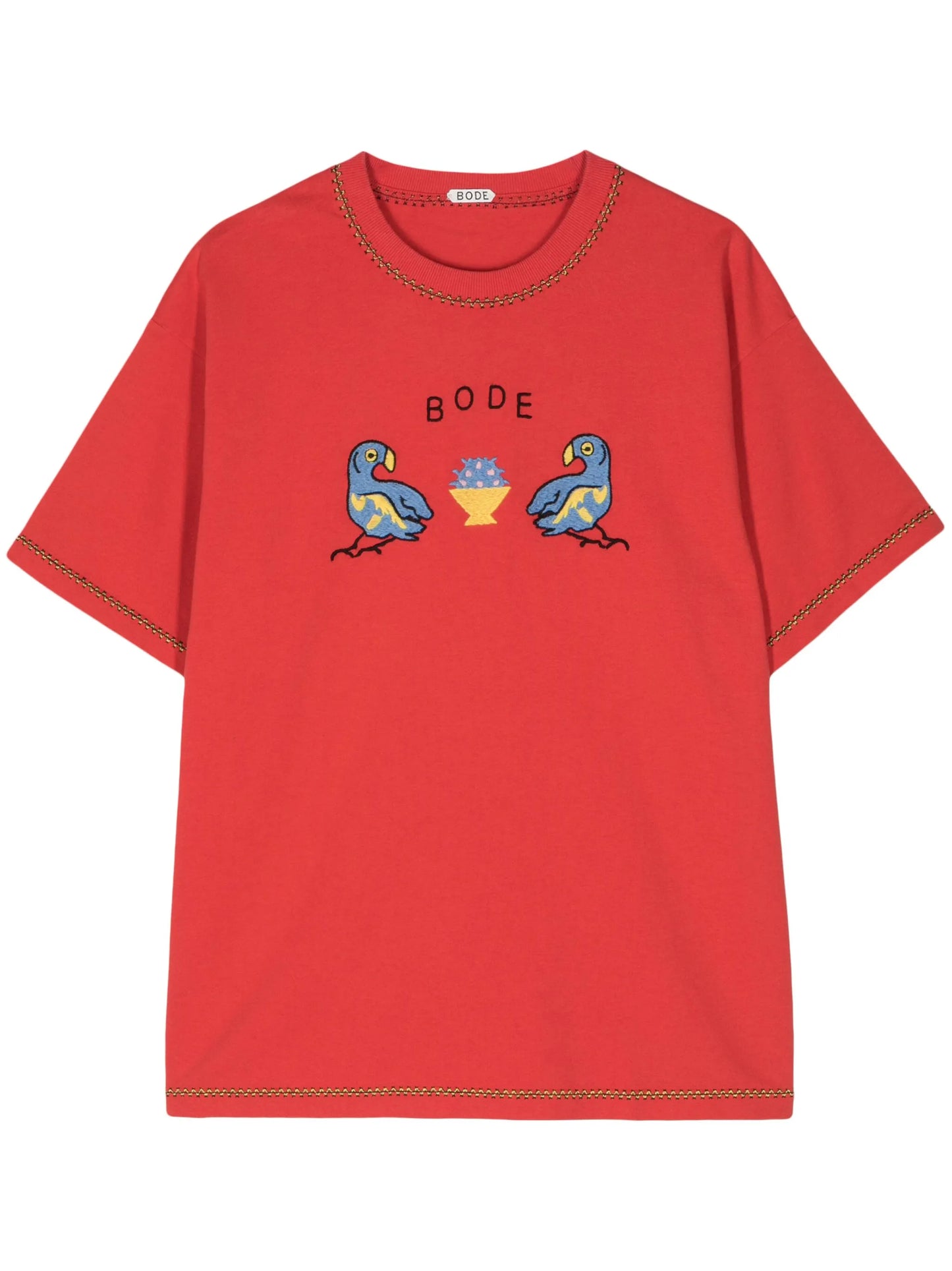 embroidered organic-cotton T-shirt