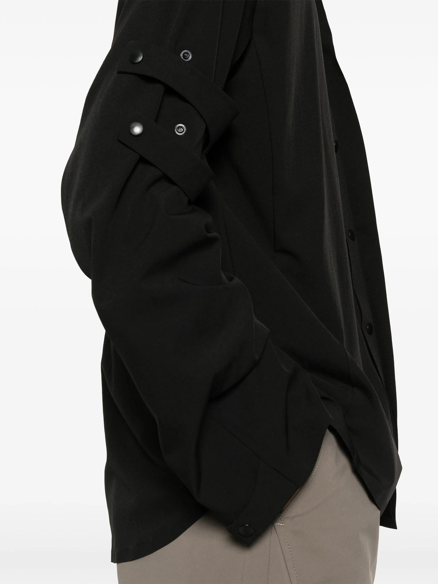 press-stud crepe shirt