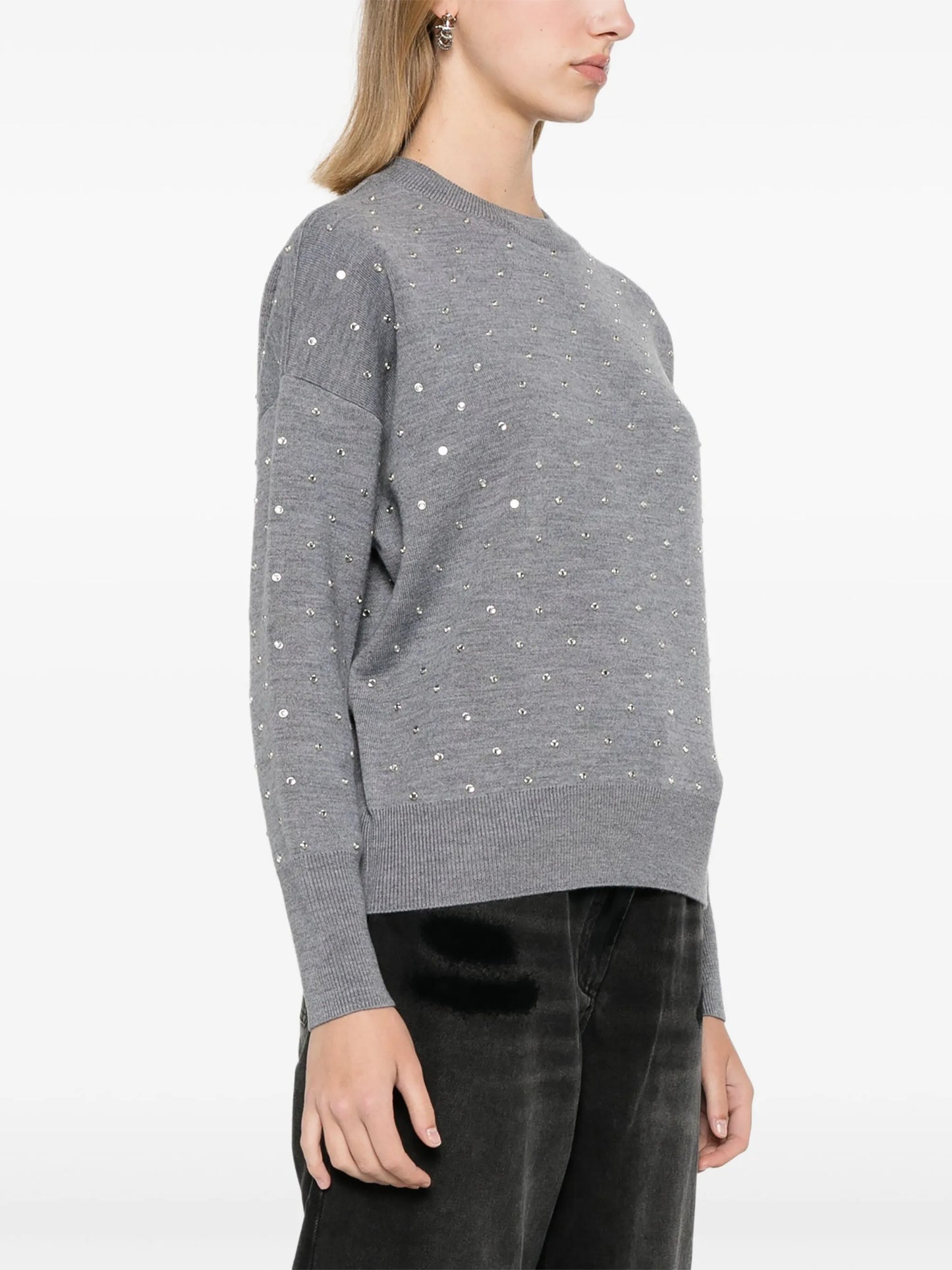 glass crystal-embellished jumper
