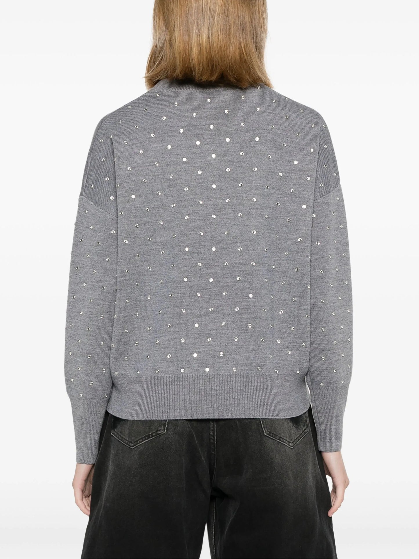 glass crystal-embellished jumper