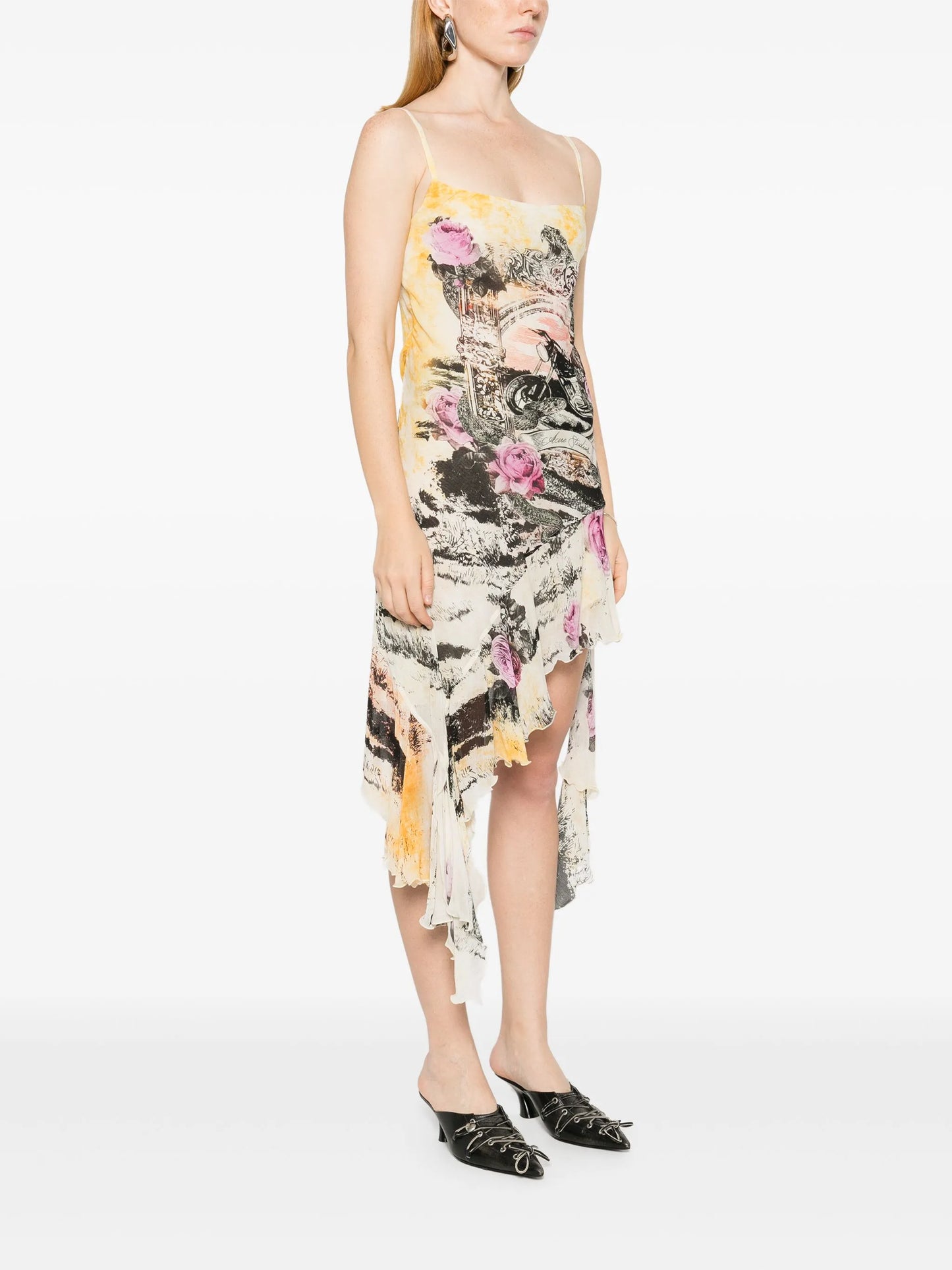 printed strap dress