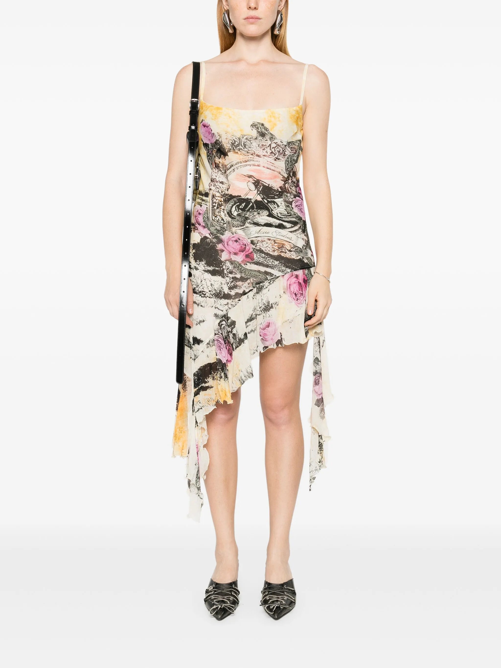 printed strap dress
