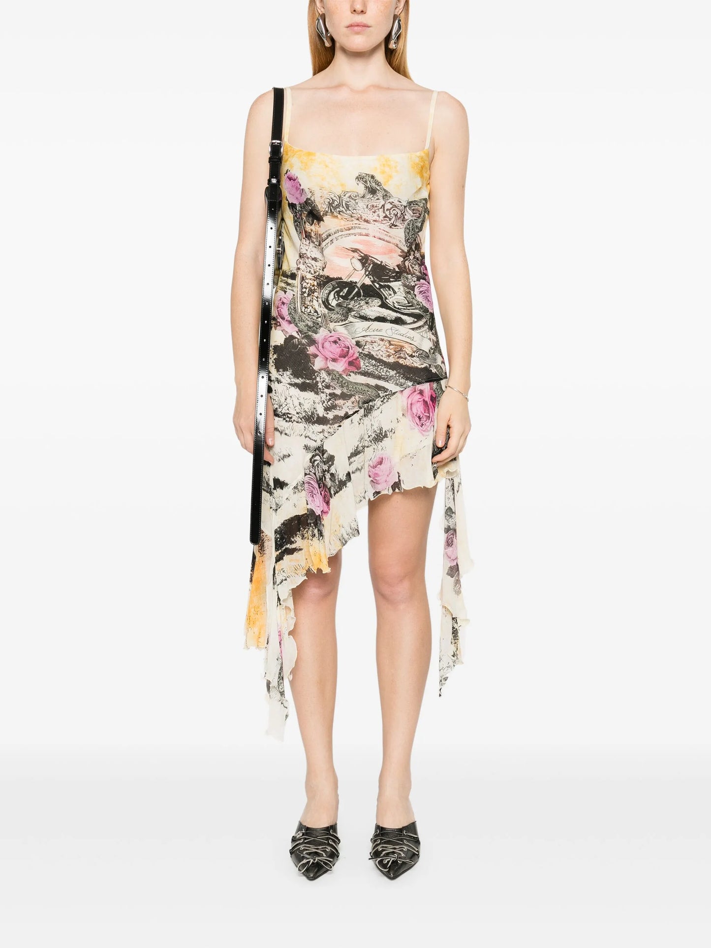 printed strap dress